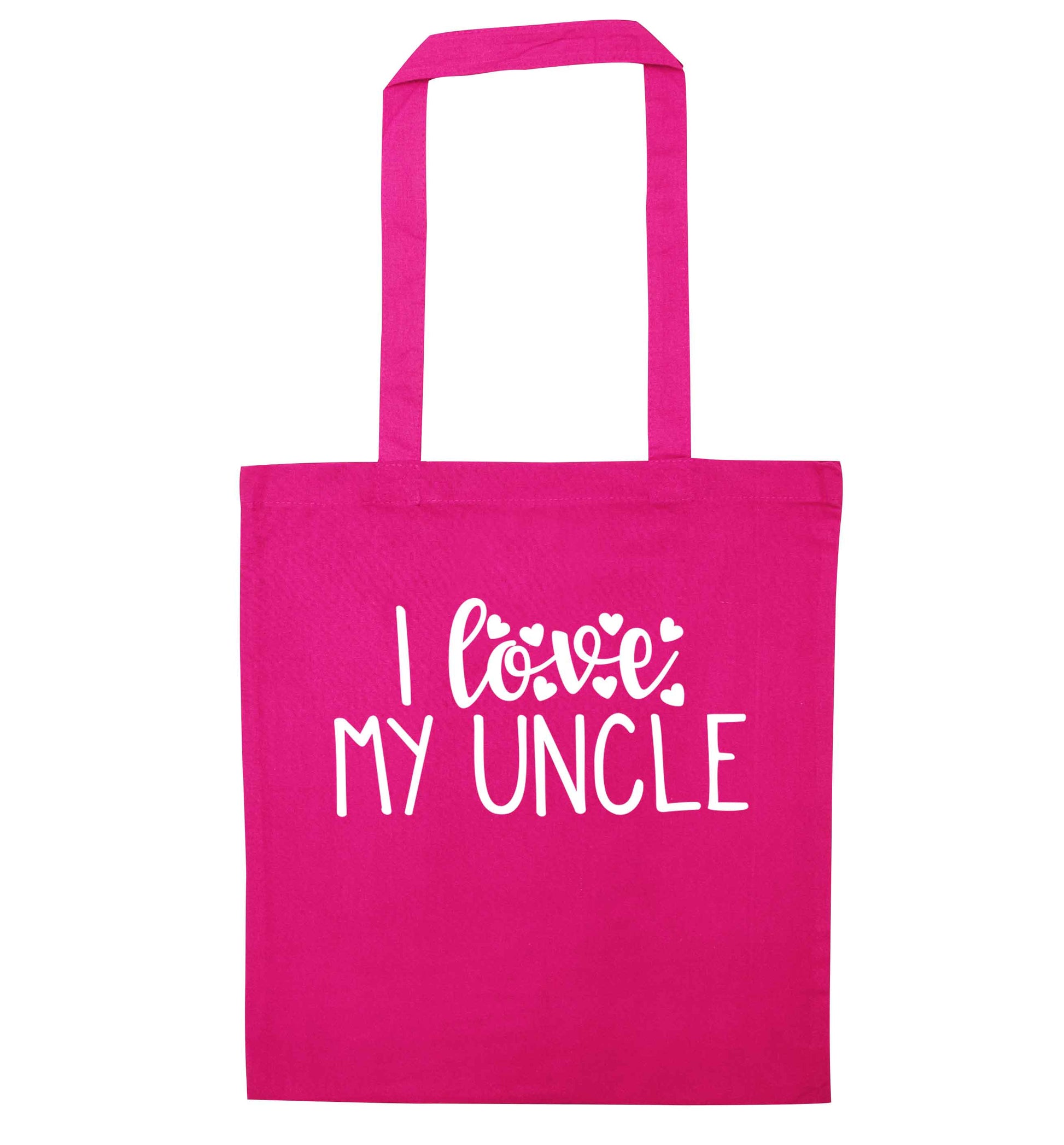 I love my uncle pink tote bag