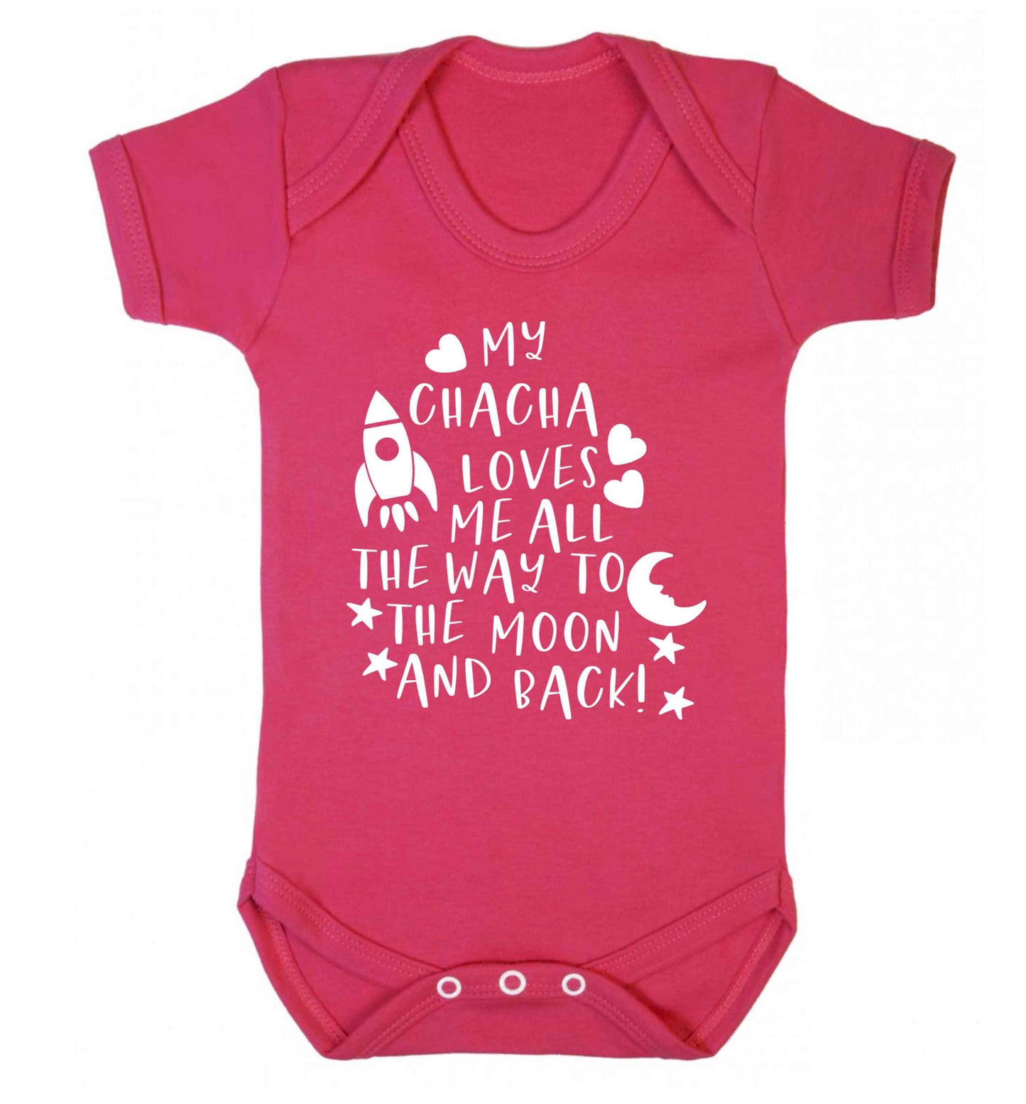 My chacha loves me all the way to the moon and back Baby Vest dark pink 18-24 months