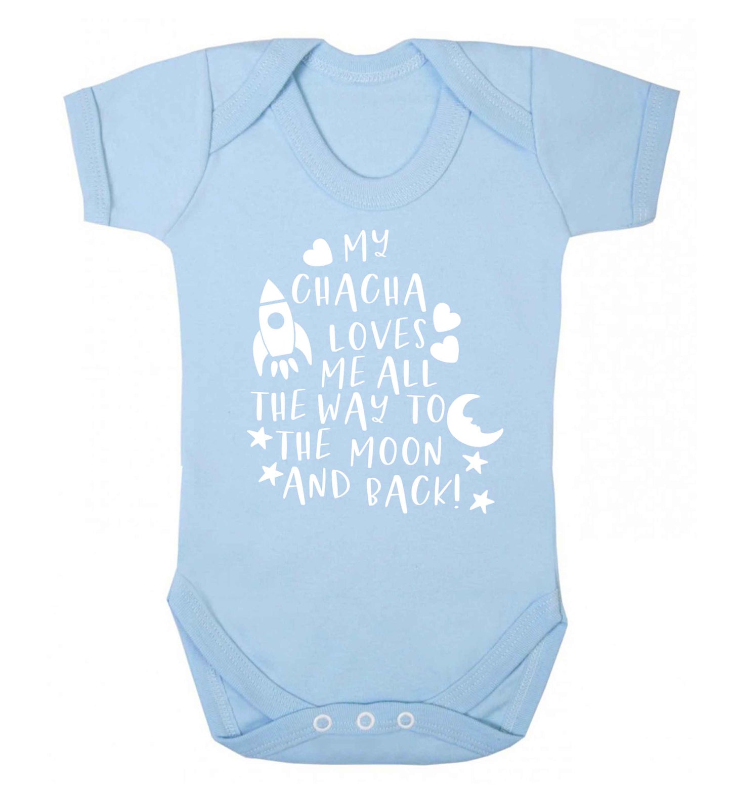 My chacha loves me all the way to the moon and back Baby Vest pale blue 18-24 months