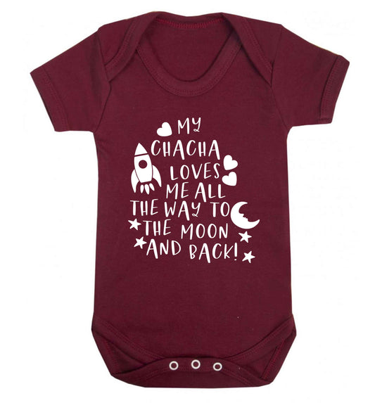 My chacha loves me all the way to the moon and back Baby Vest maroon 18-24 months