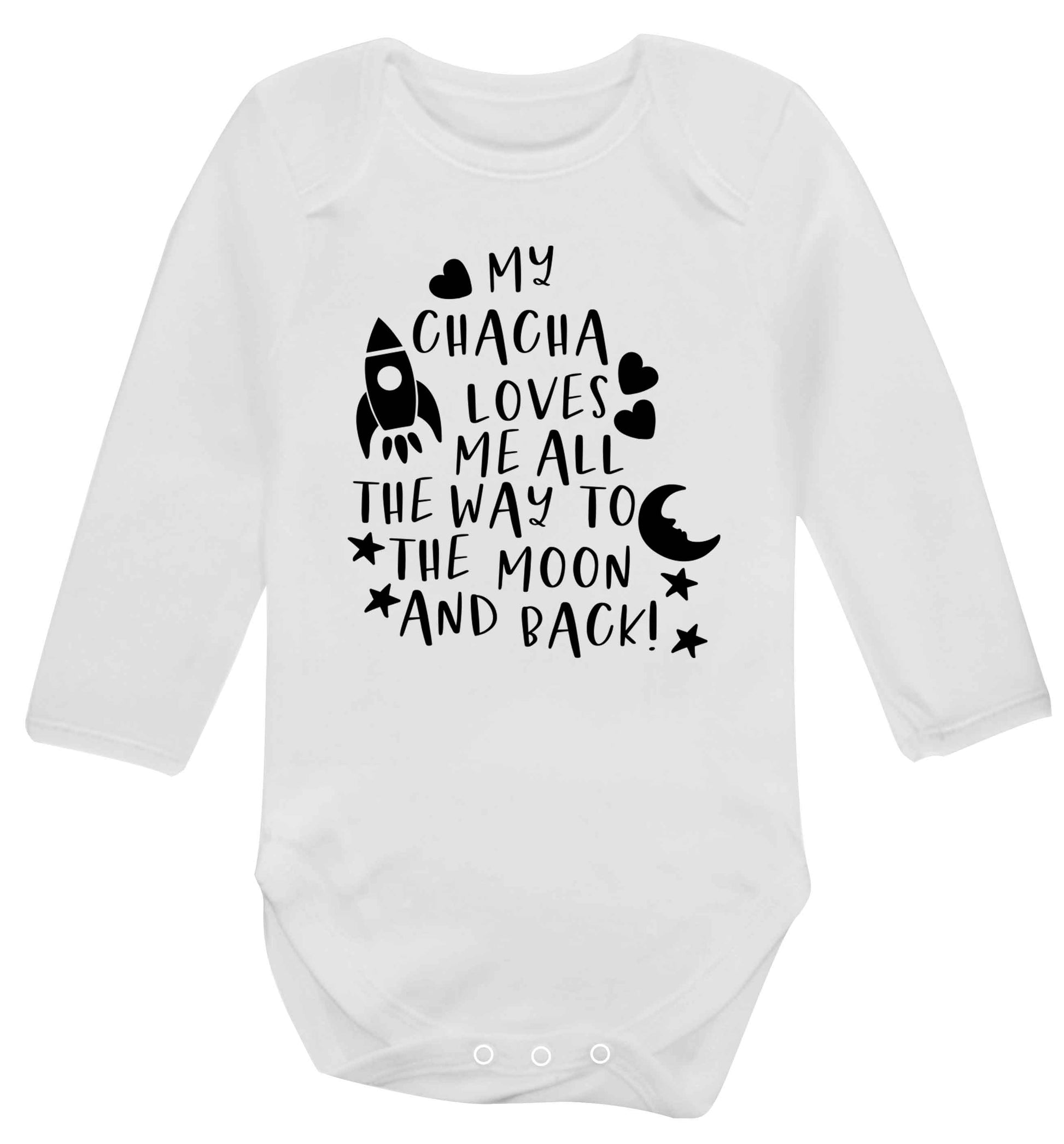 My chacha loves me all the way to the moon and back Baby Vest long sleeved white 6-12 months