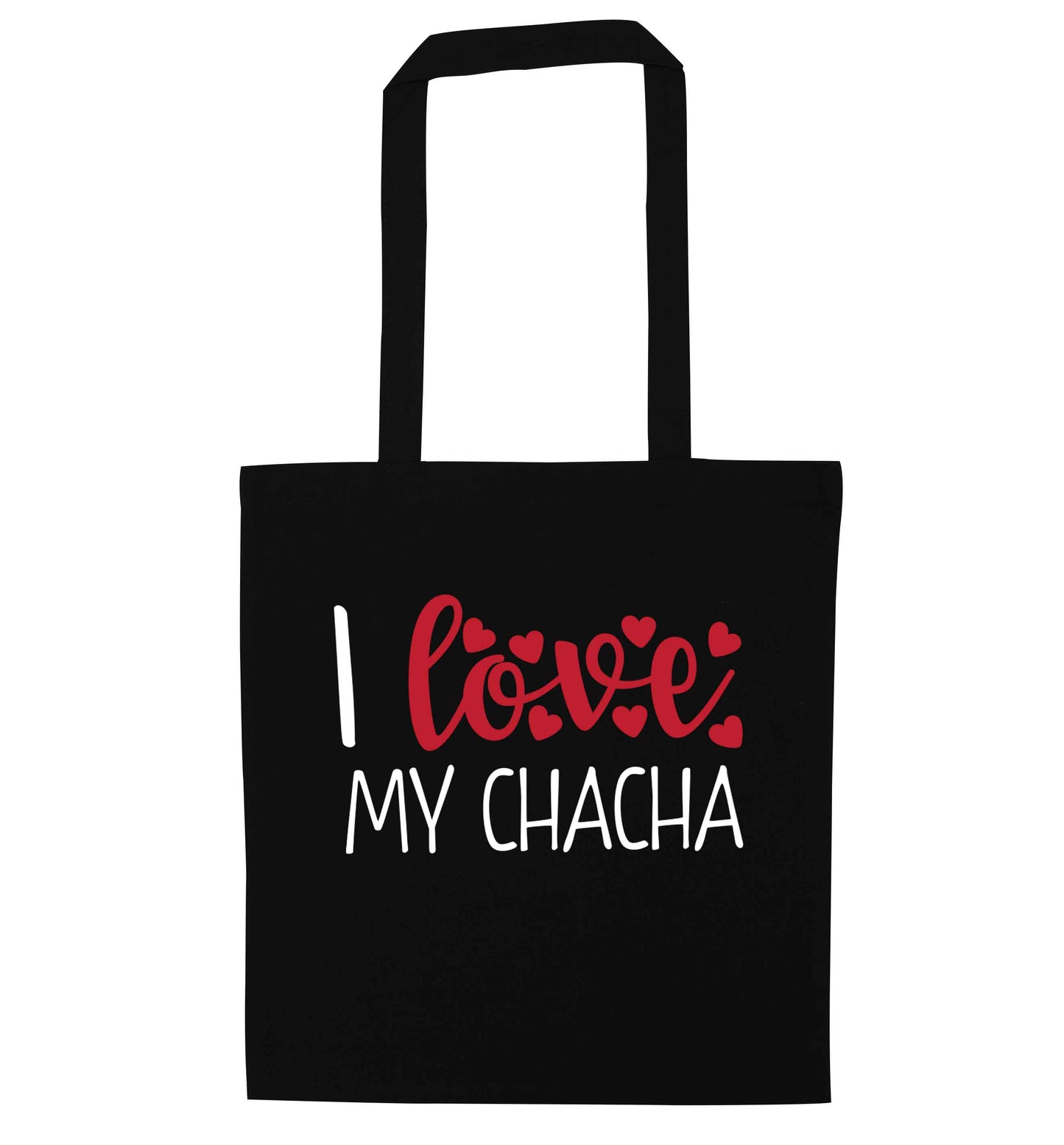 I love my chacha black tote bag