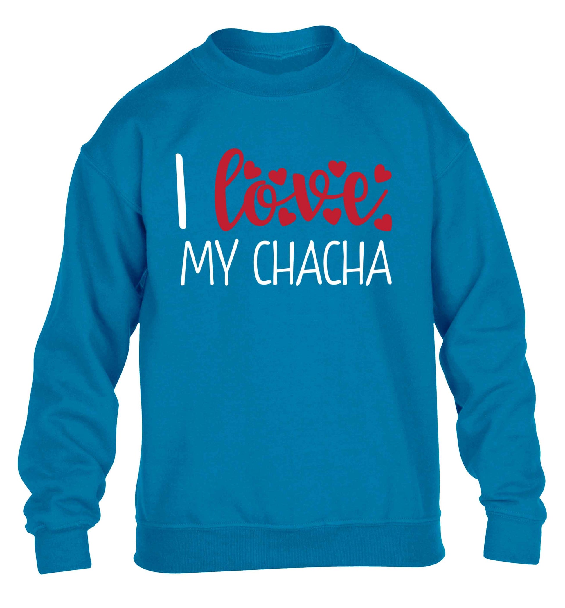 I love my chacha children's blue sweater 12-13 Years