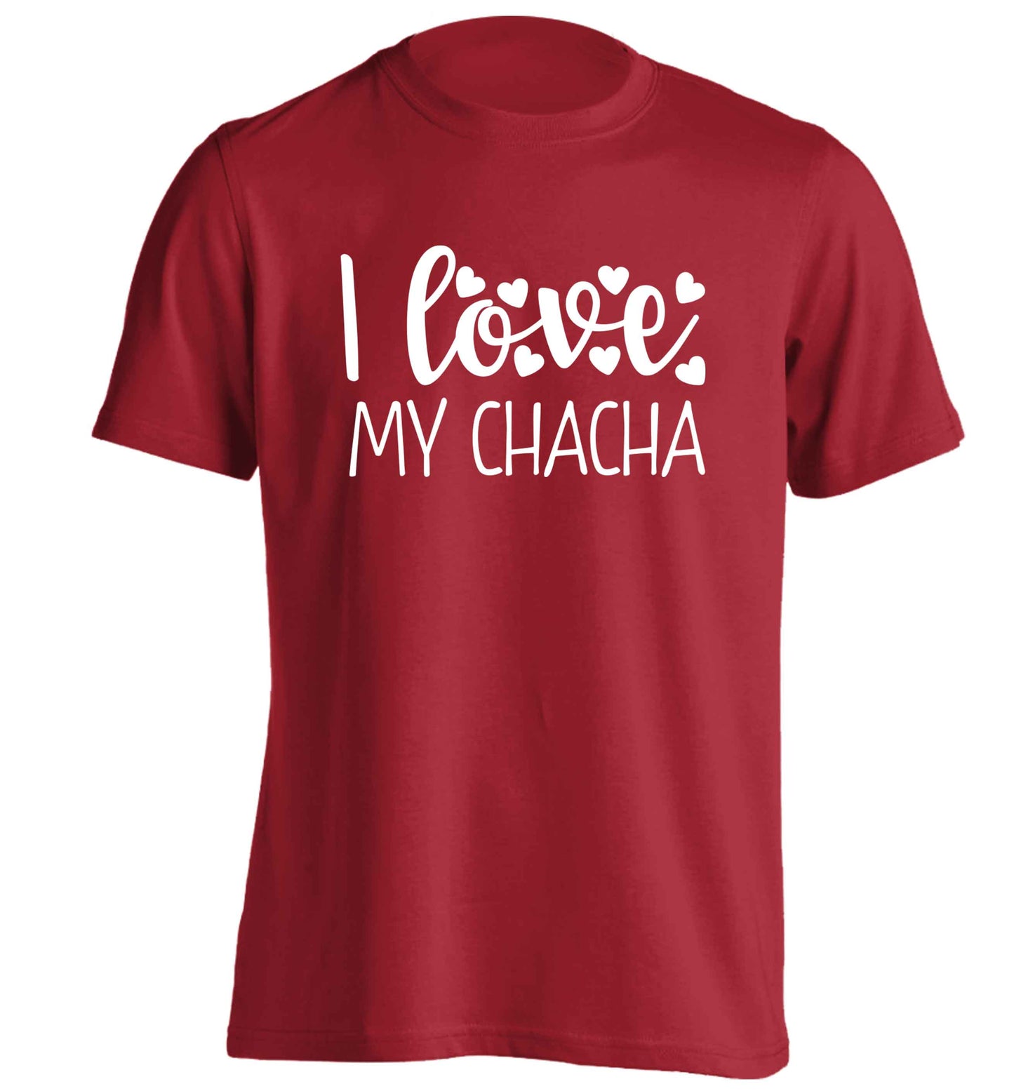 I love my chacha adults unisex red Tshirt 2XL