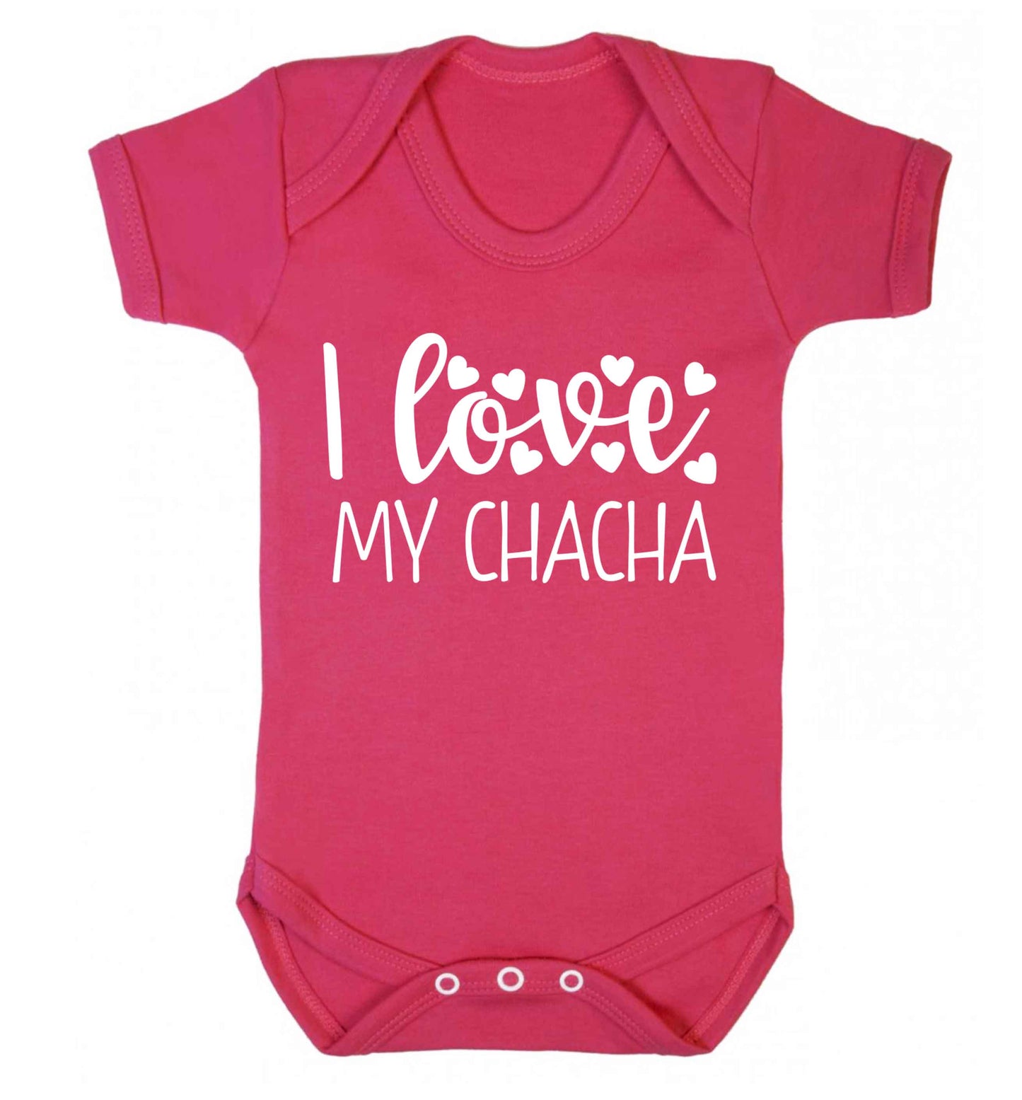 I love my chacha Baby Vest dark pink 18-24 months