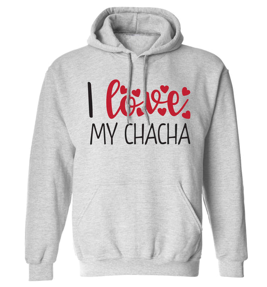 I love my chacha adults unisex grey hoodie 2XL