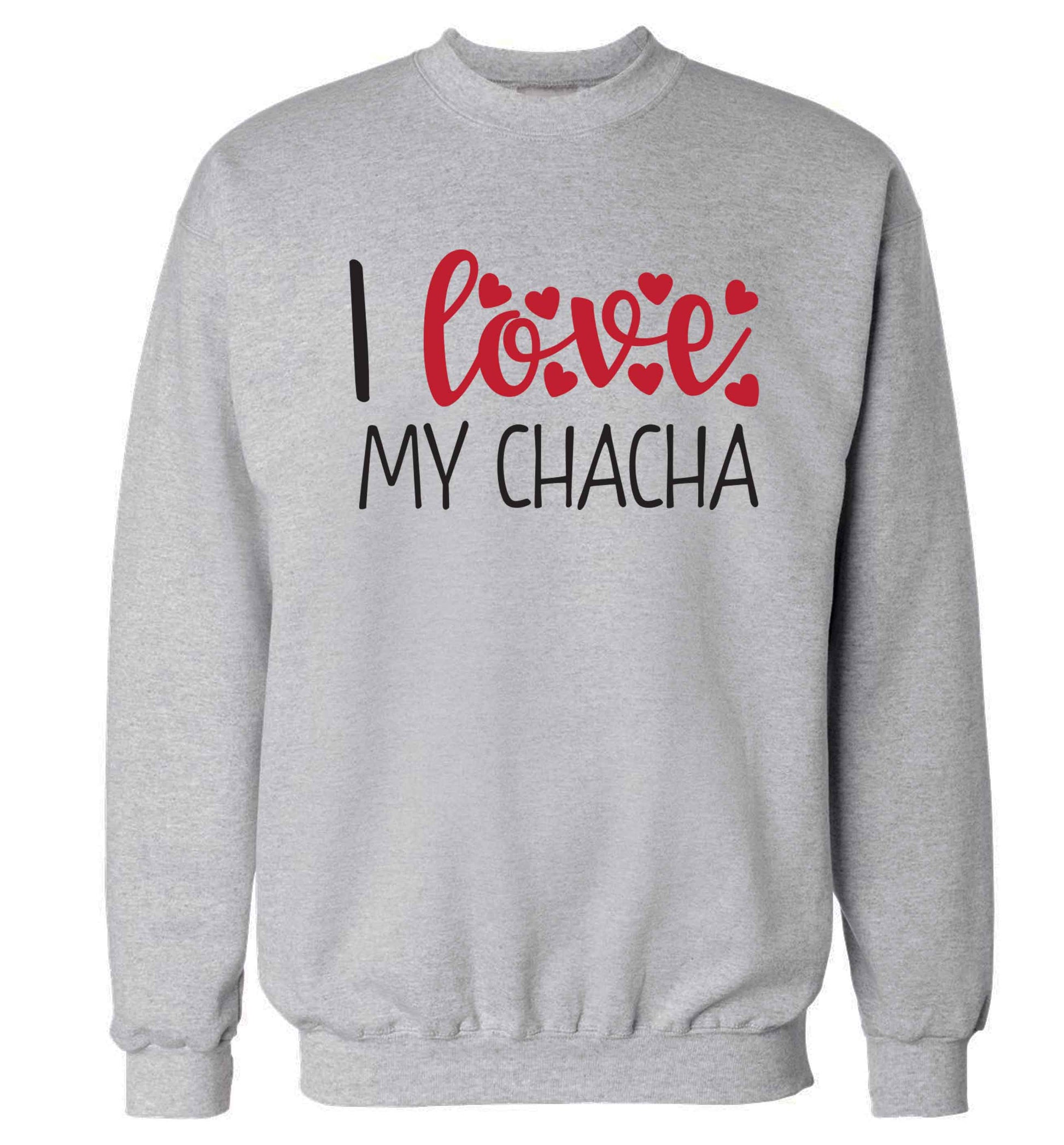 I love my chacha Adult's unisex grey Sweater 2XL