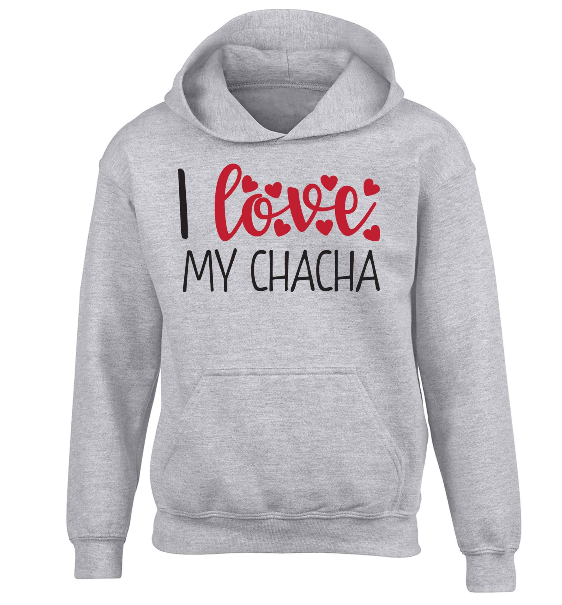 I love my chacha children's grey hoodie 12-13 Years