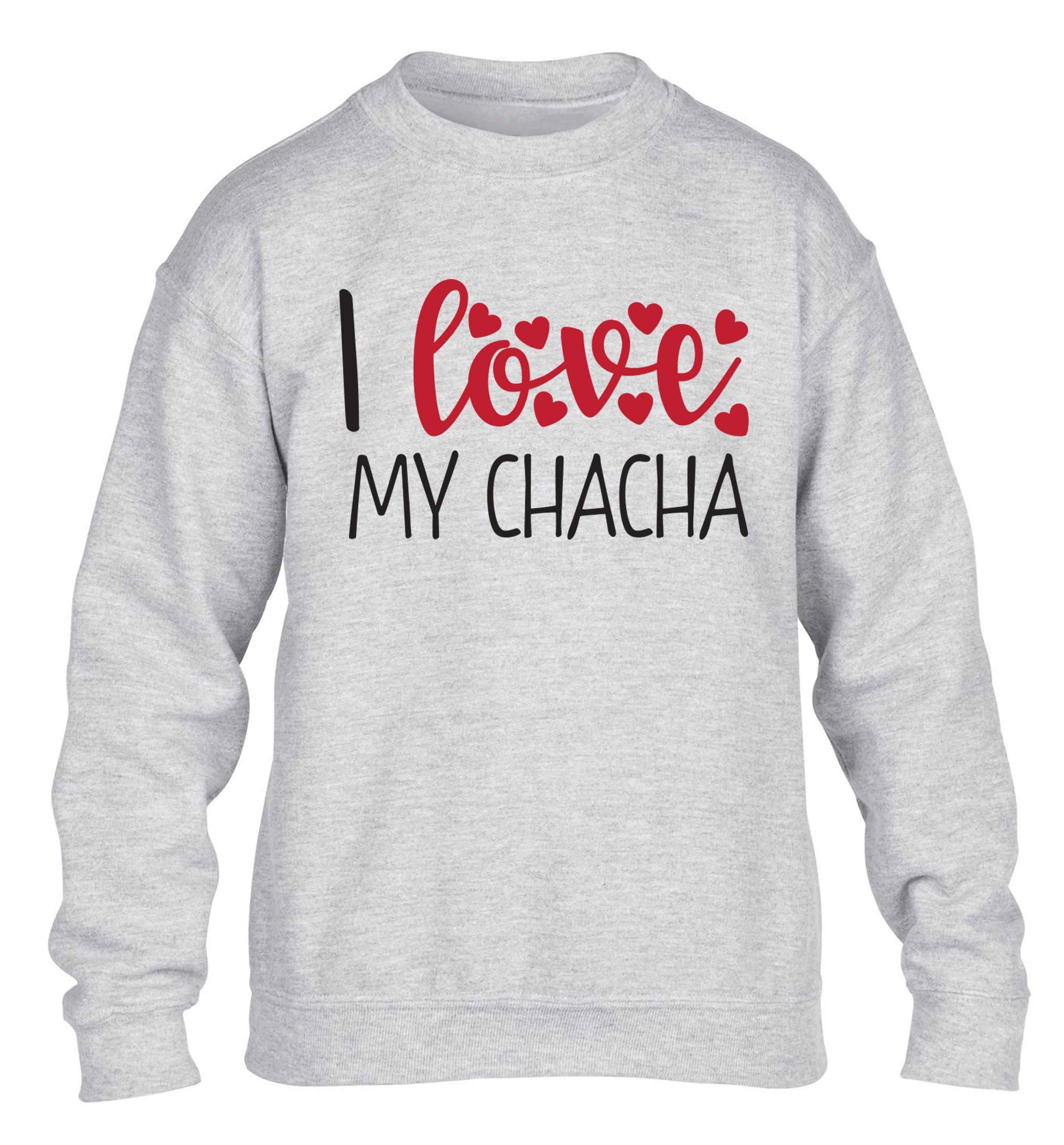 I love my chacha children's grey sweater 12-13 Years