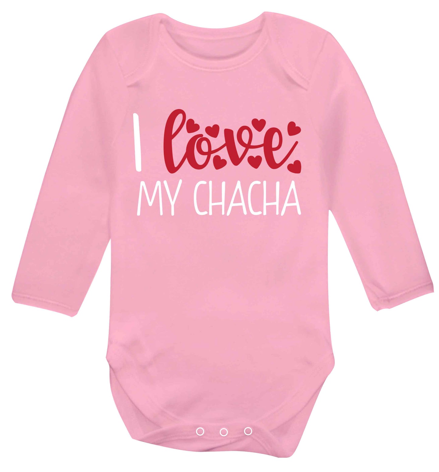 I love my chacha Baby Vest long sleeved pale pink 6-12 months