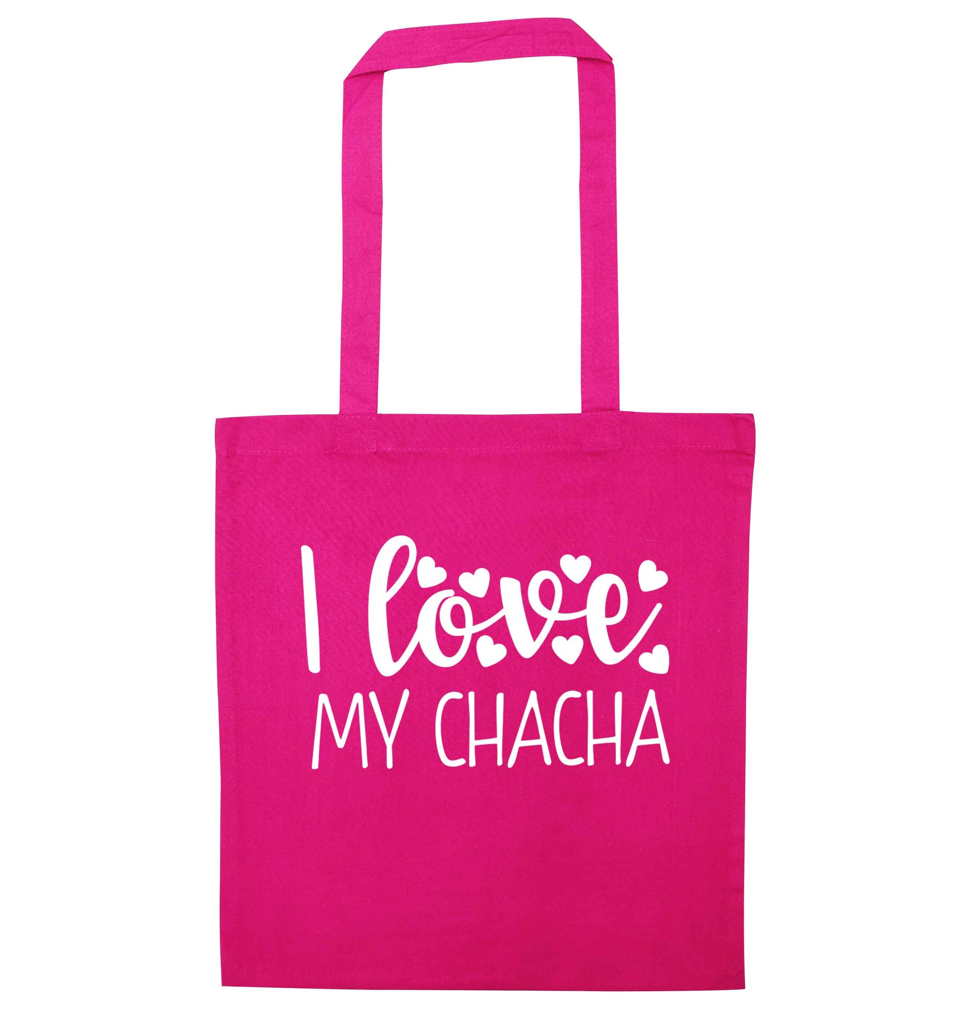 I love my chacha pink tote bag