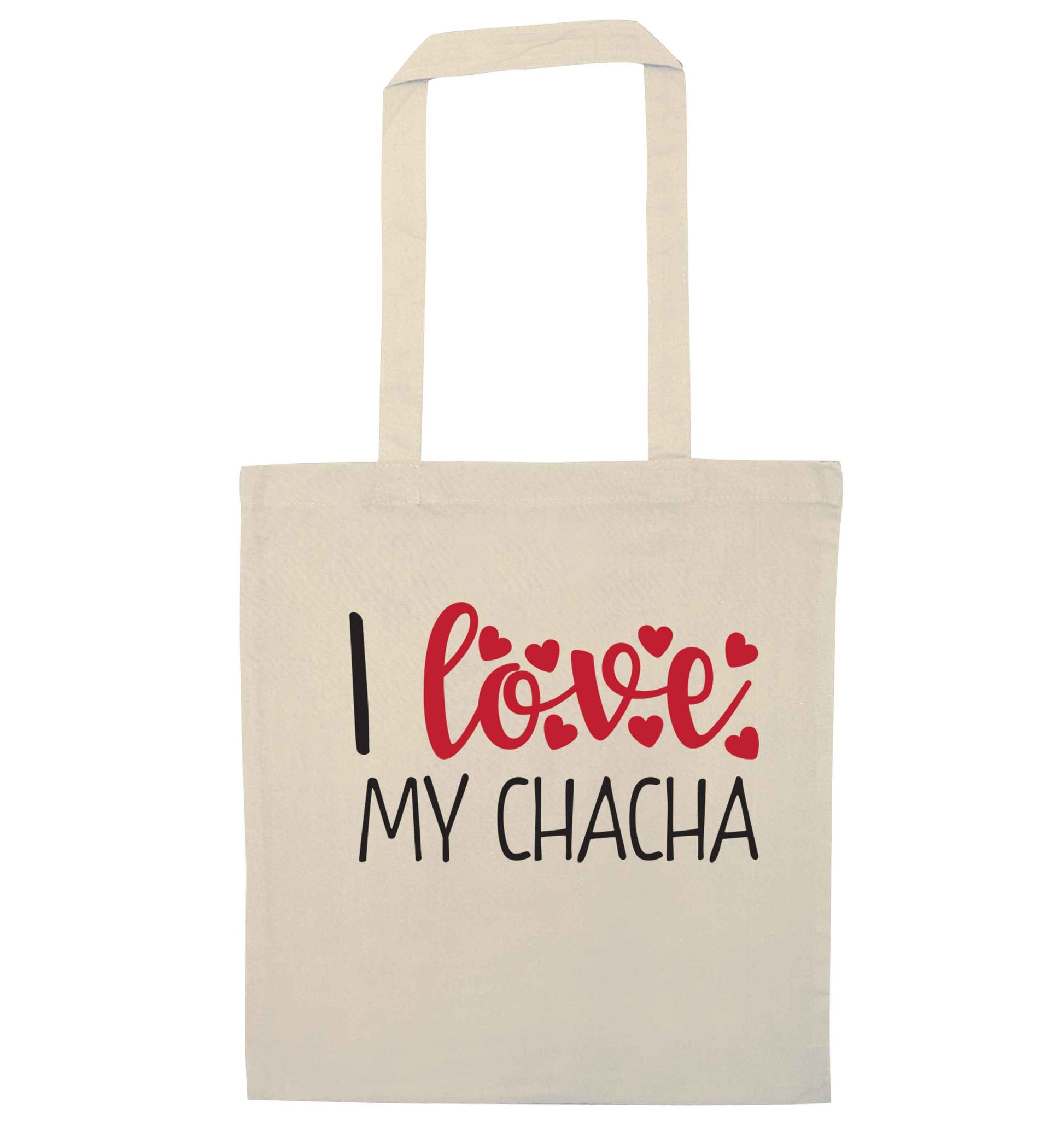 I love my chacha natural tote bag