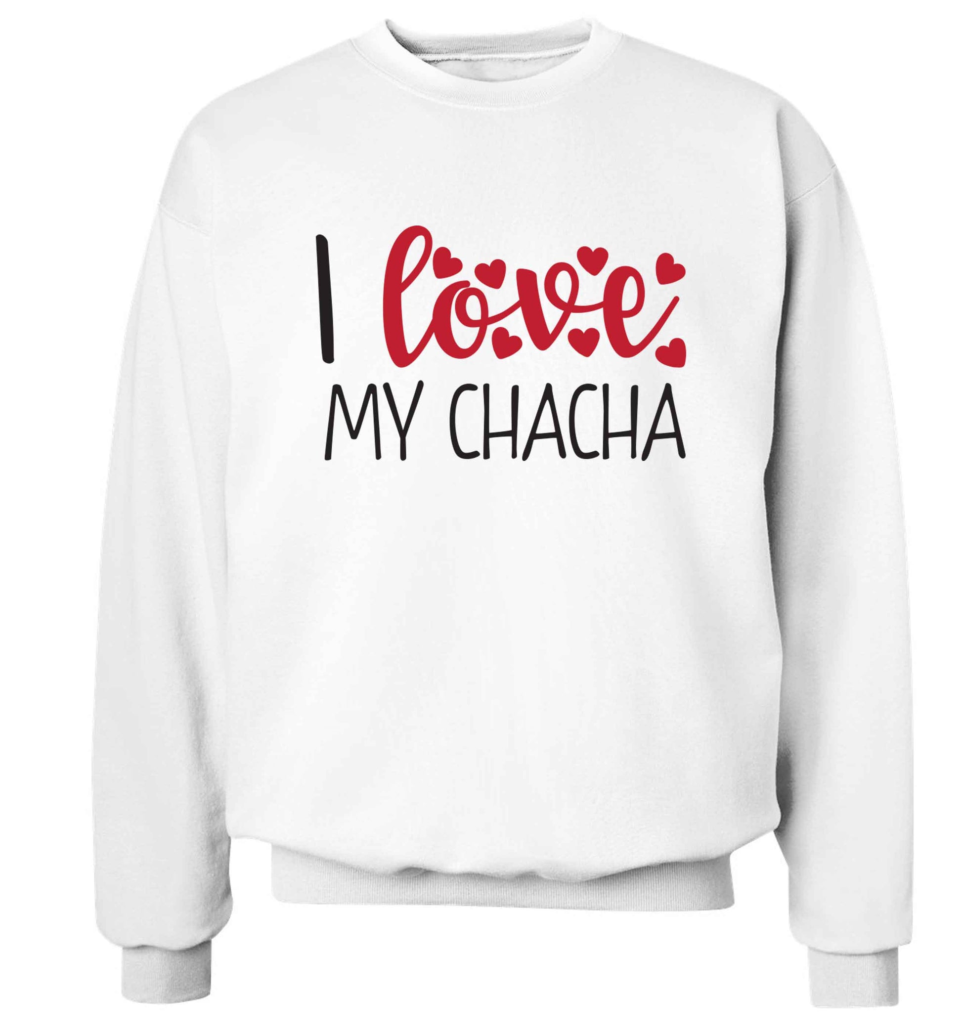 I love my chacha Adult's unisex white Sweater 2XL