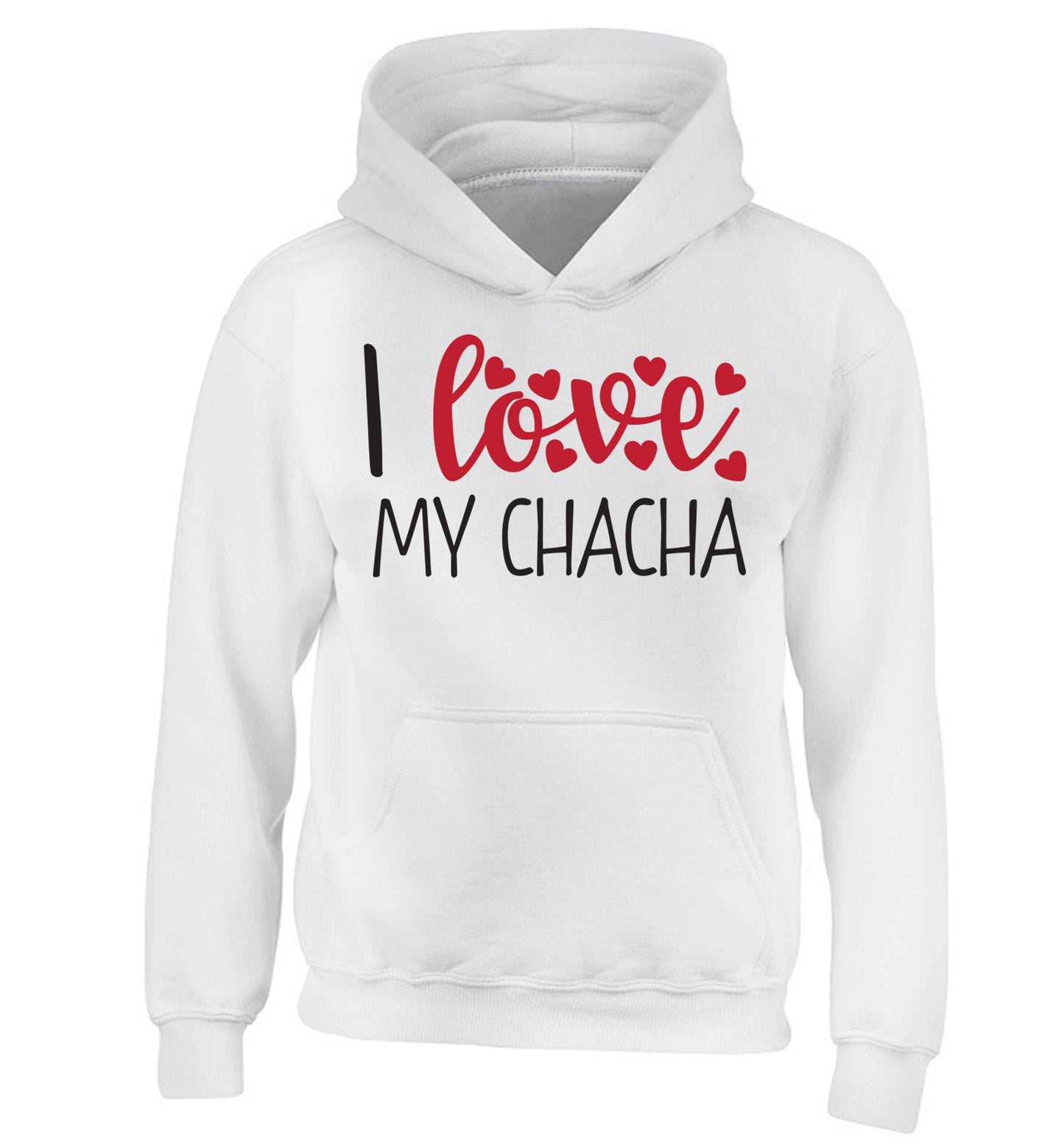 I love my chacha children's white hoodie 12-13 Years