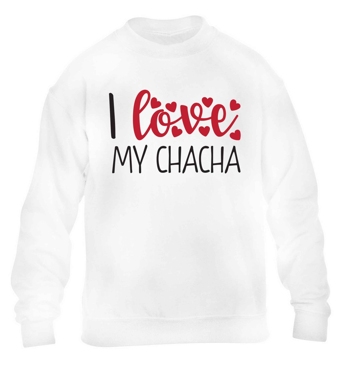 I love my chacha children's white sweater 12-13 Years