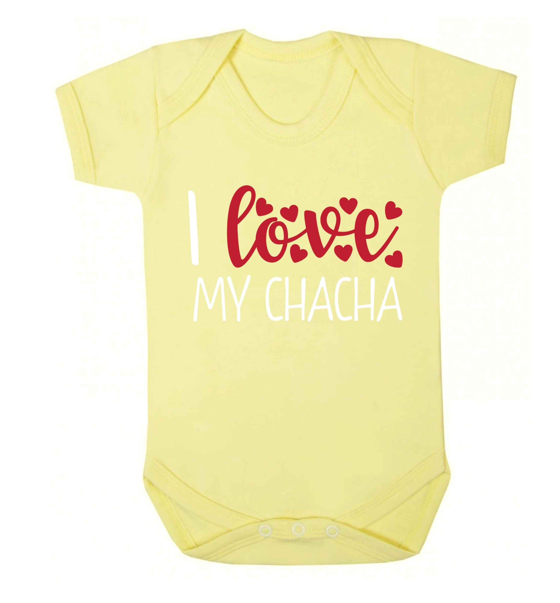 I love my chacha Baby Vest pale yellow 18-24 months