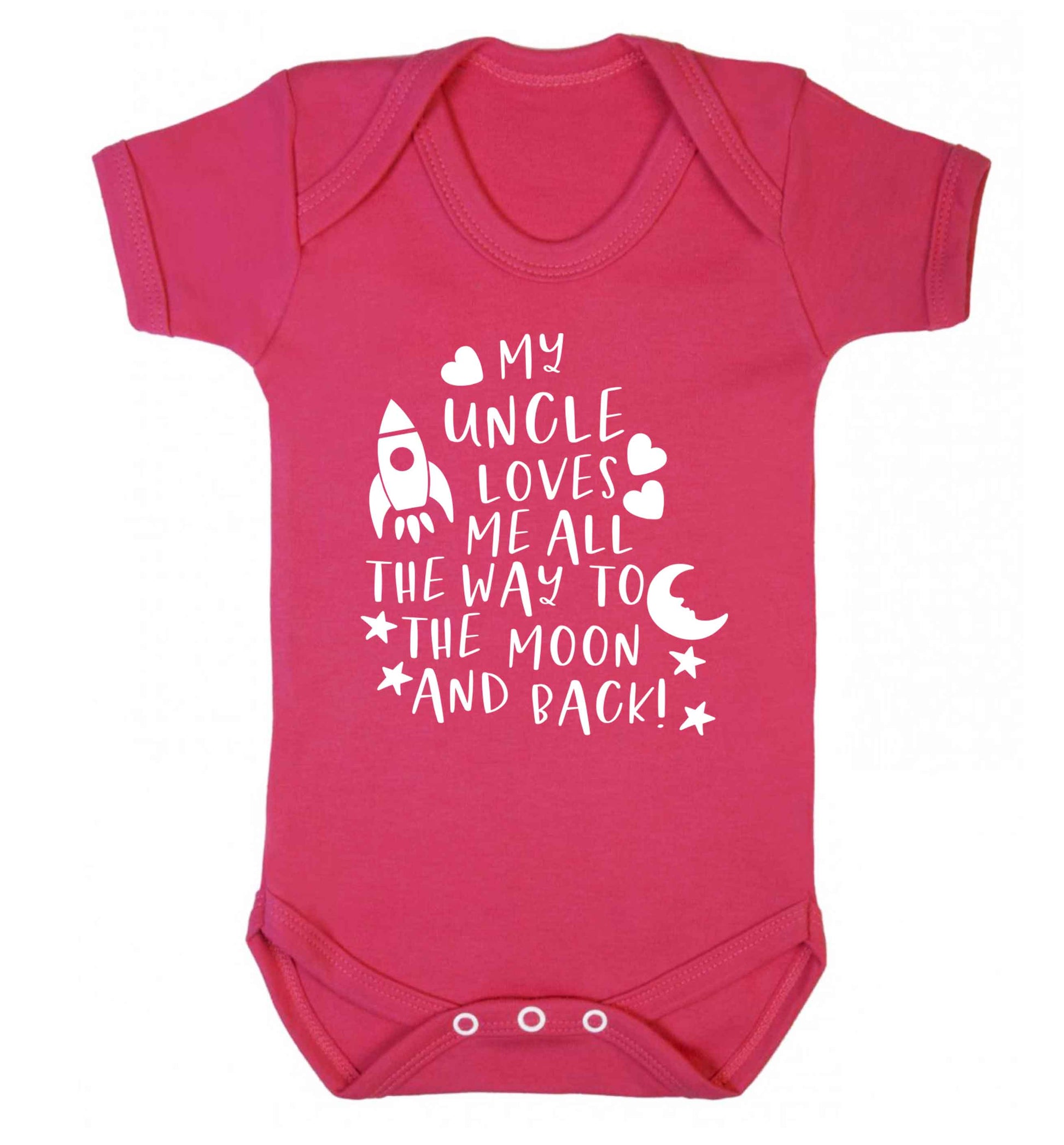 My uncle loves me all the way to the moon and back Baby Vest dark pink 18-24 months