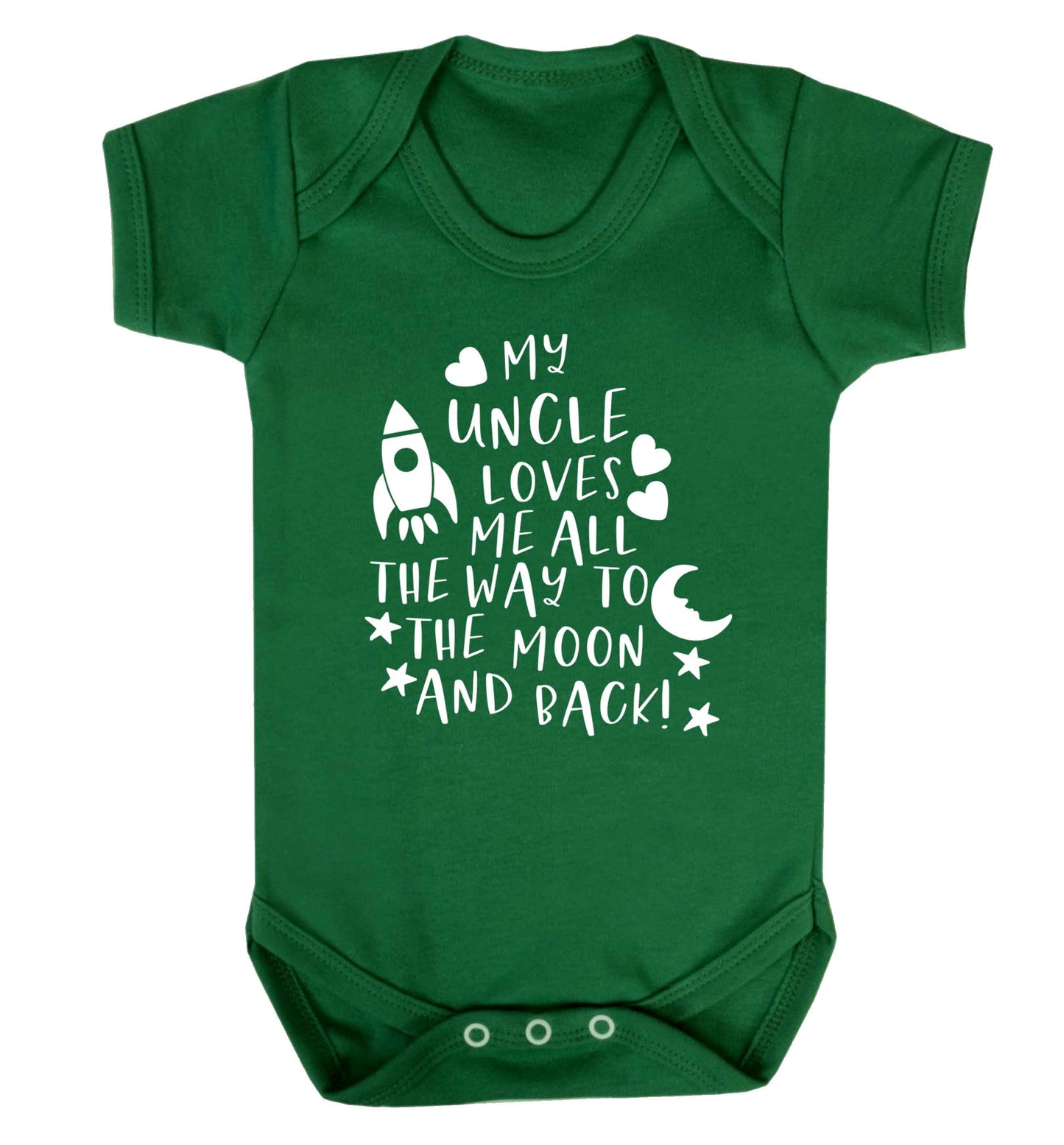 My uncle loves me all the way to the moon and back Baby Vest green 18-24 months