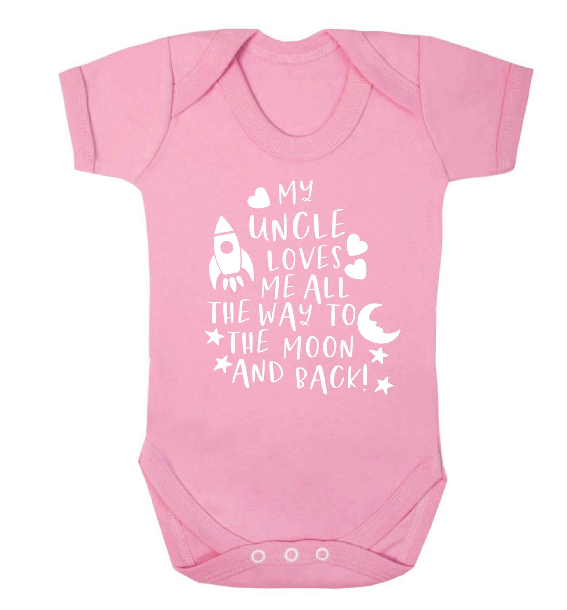 My uncle loves me all the way to the moon and back Baby Vest pale pink 18-24 months
