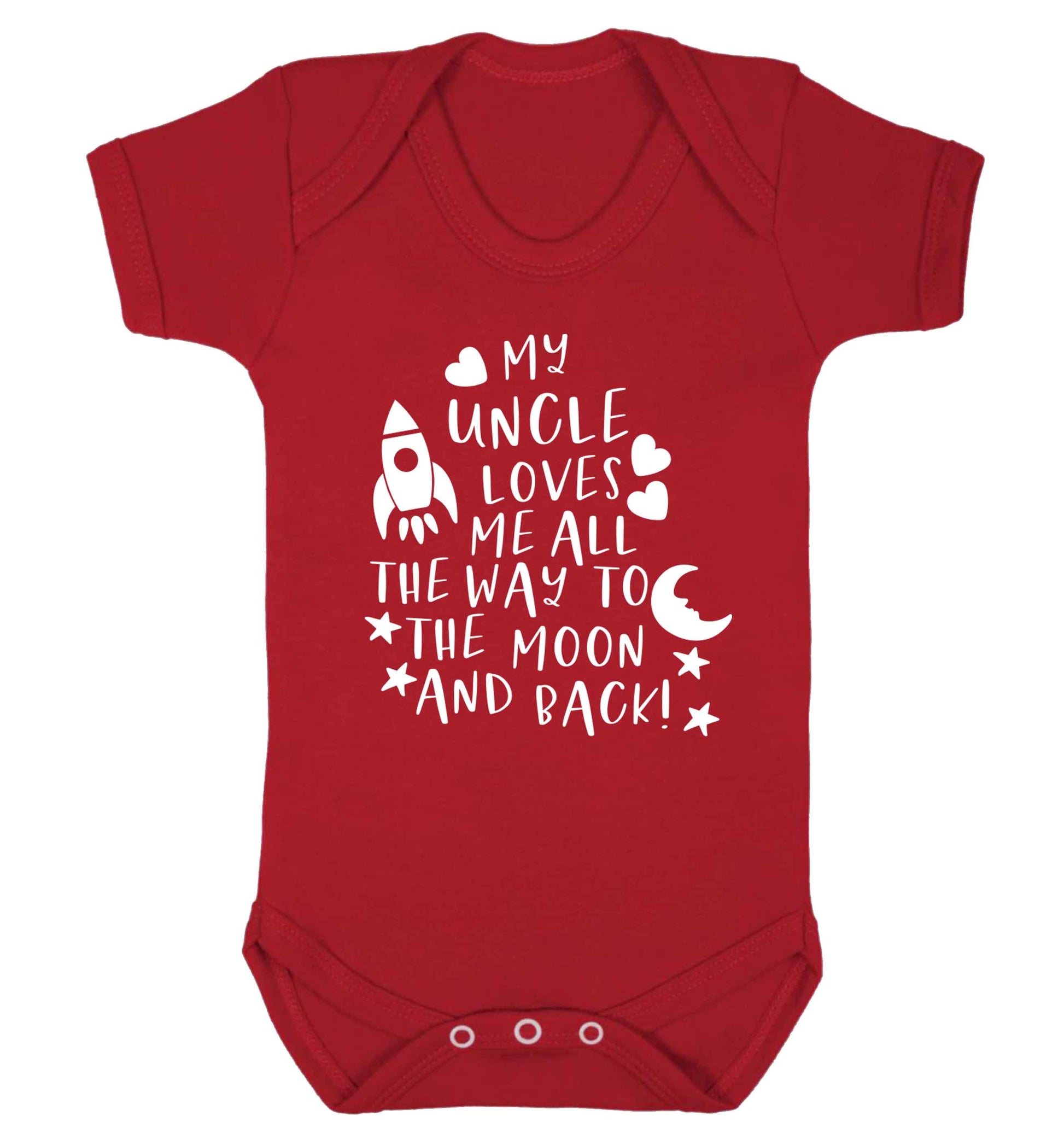 My uncle loves me all the way to the moon and back Baby Vest red 18-24 months