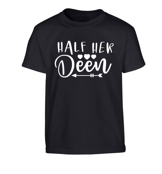 Half her deen Children's black Tshirt 12-13 Years