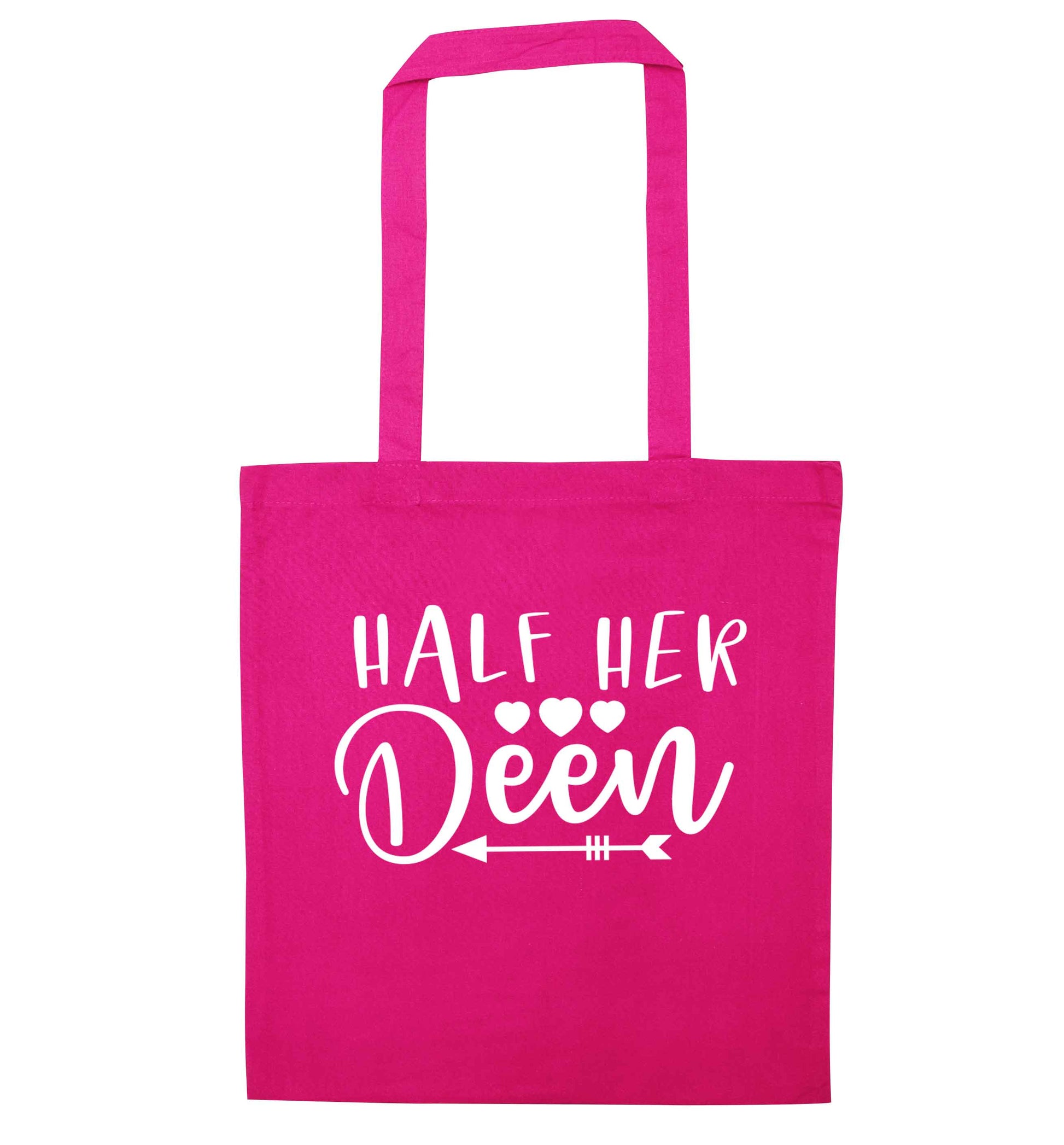 Half her deen pink tote bag