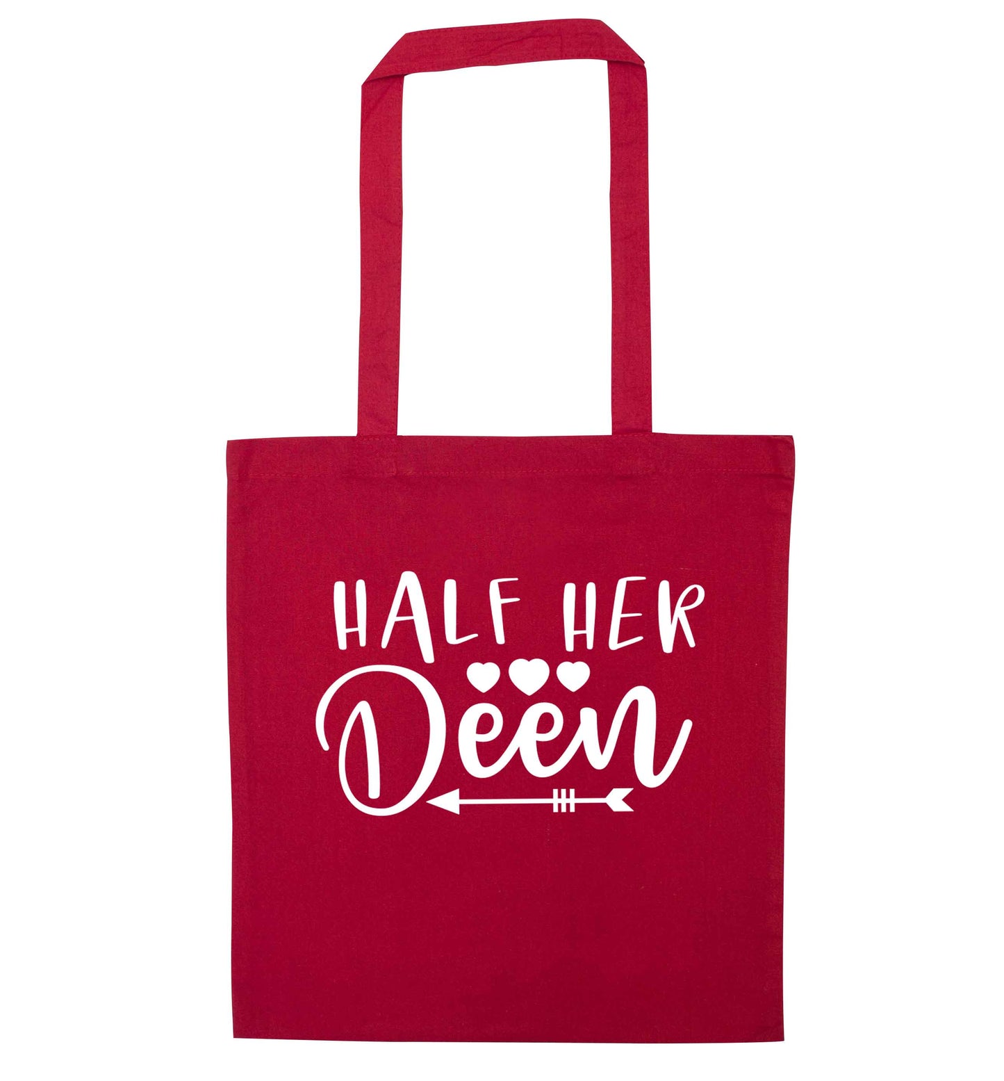 Half her deen red tote bag