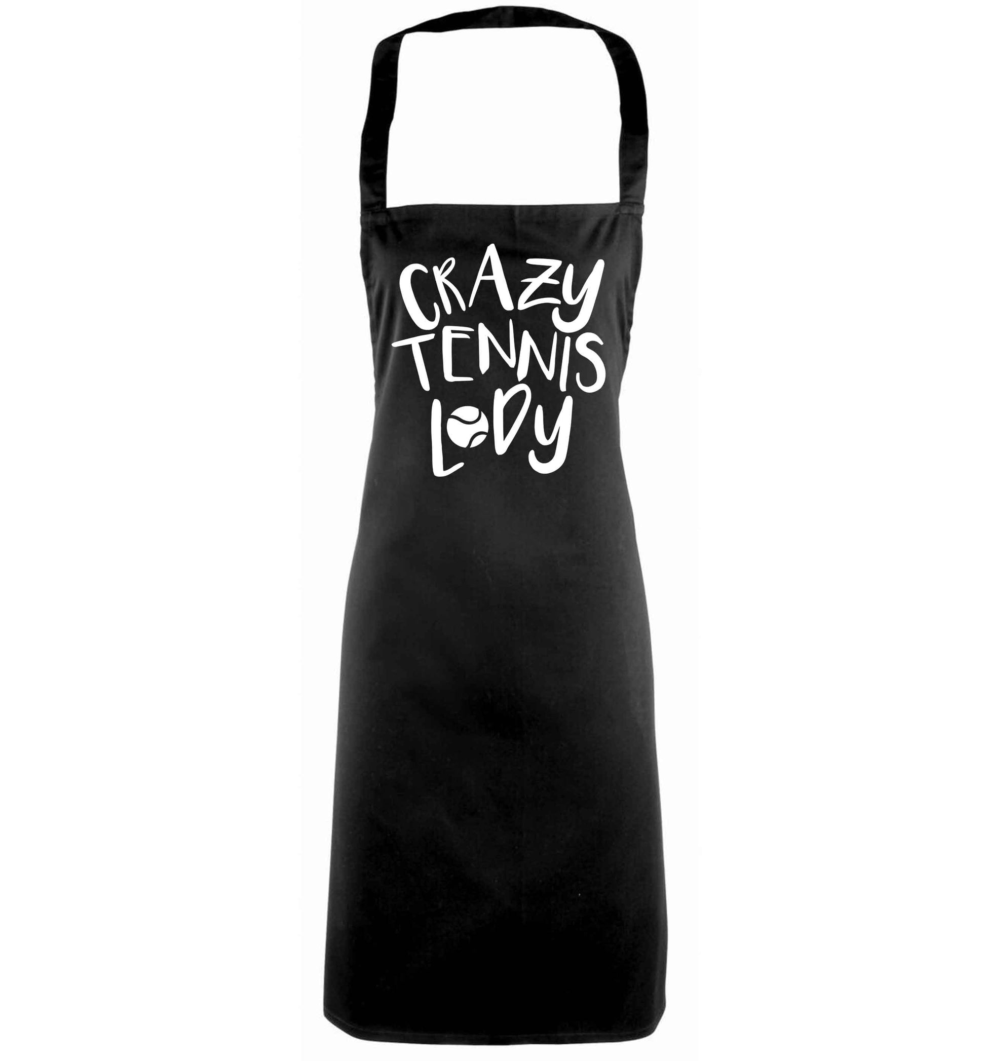 Crazy tennis lady black apron