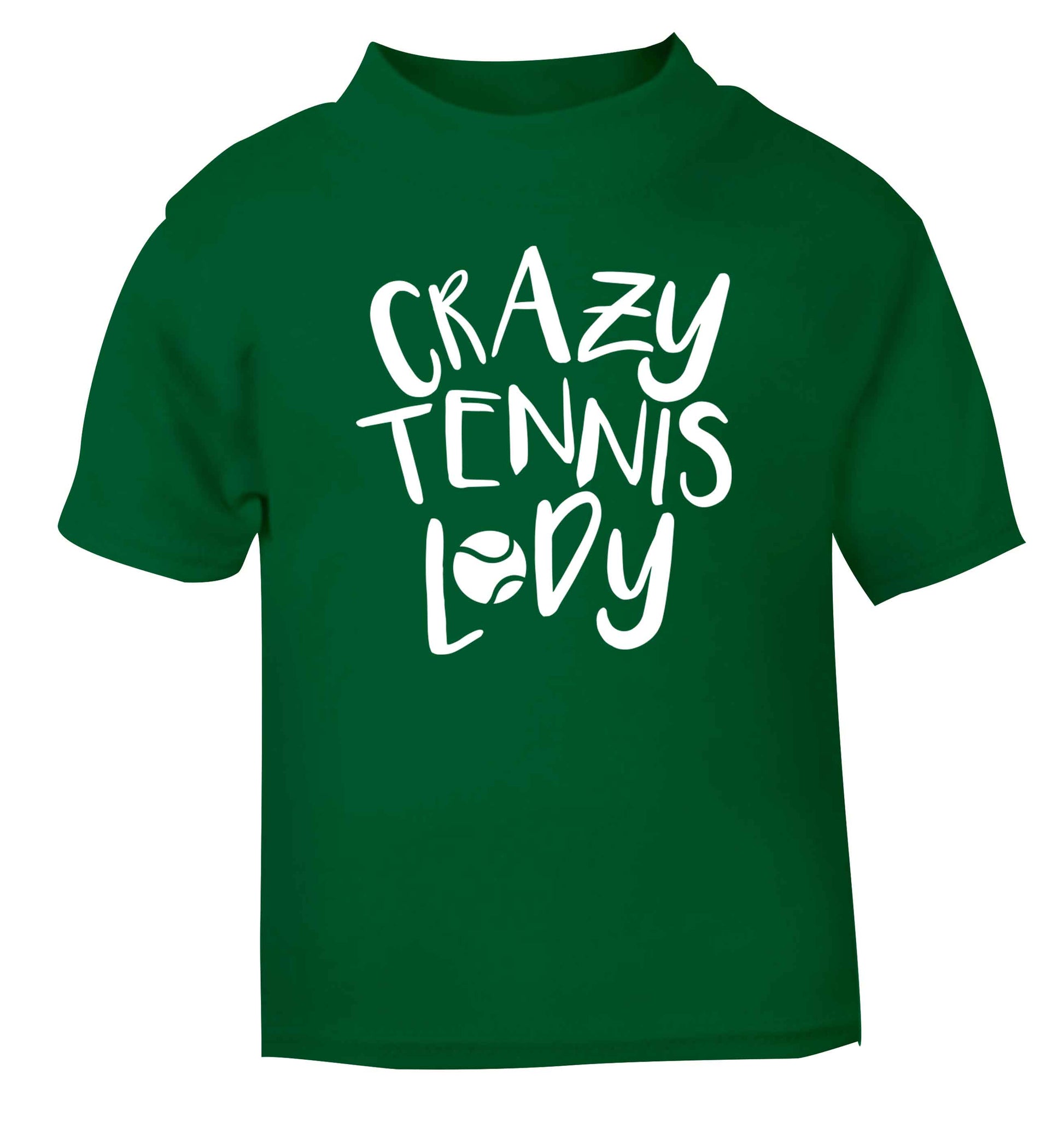 Crazy tennis lady green Baby Toddler Tshirt 2 Years