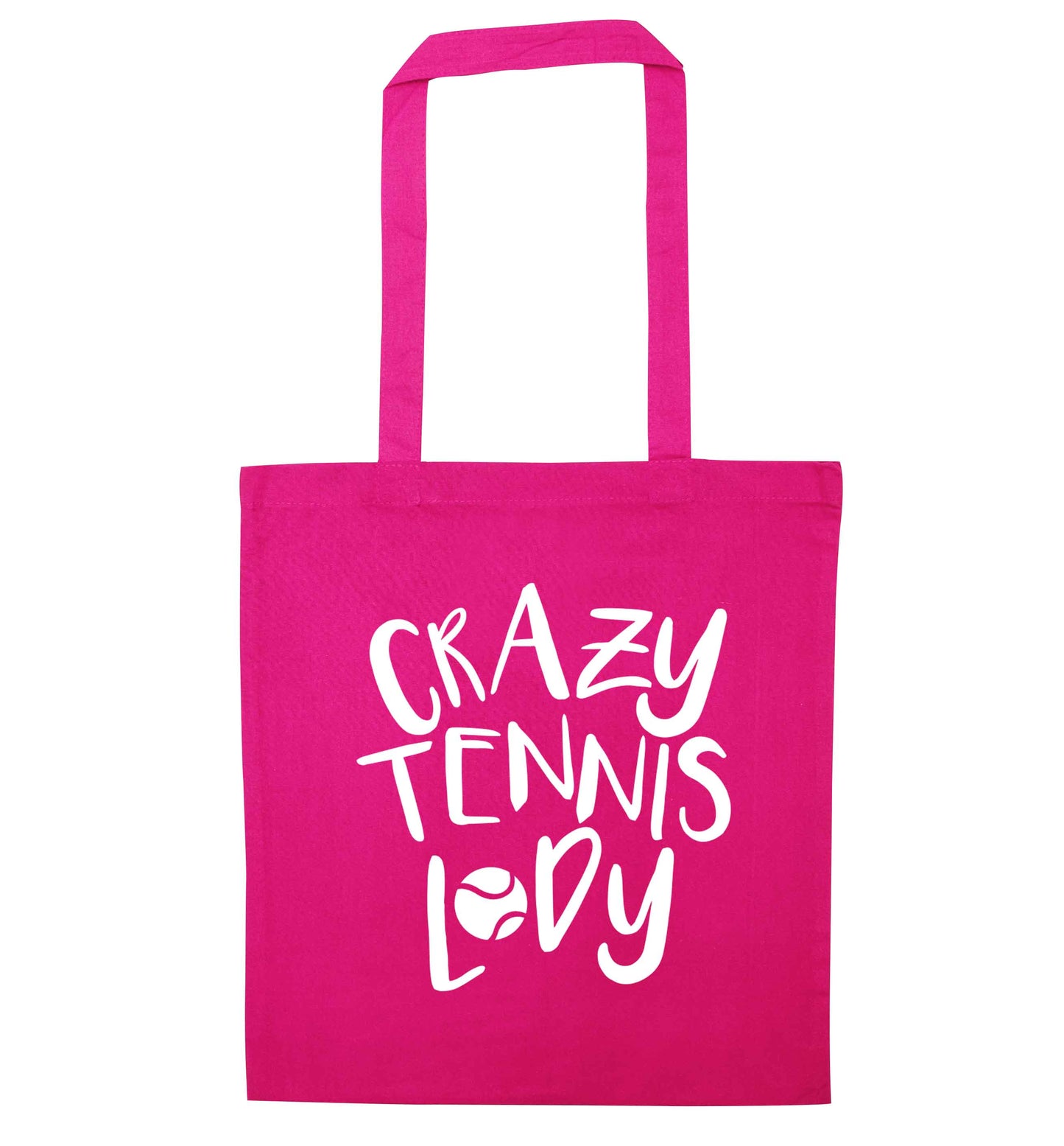 Crazy tennis lady pink tote bag