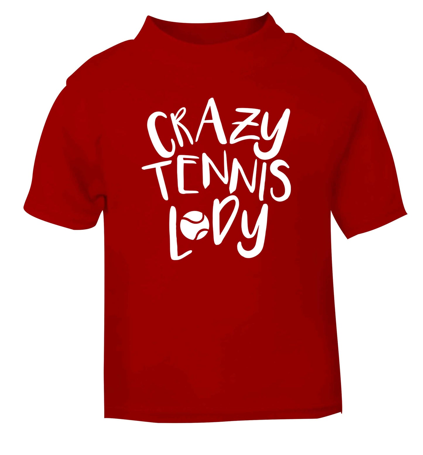 Crazy tennis lady red Baby Toddler Tshirt 2 Years