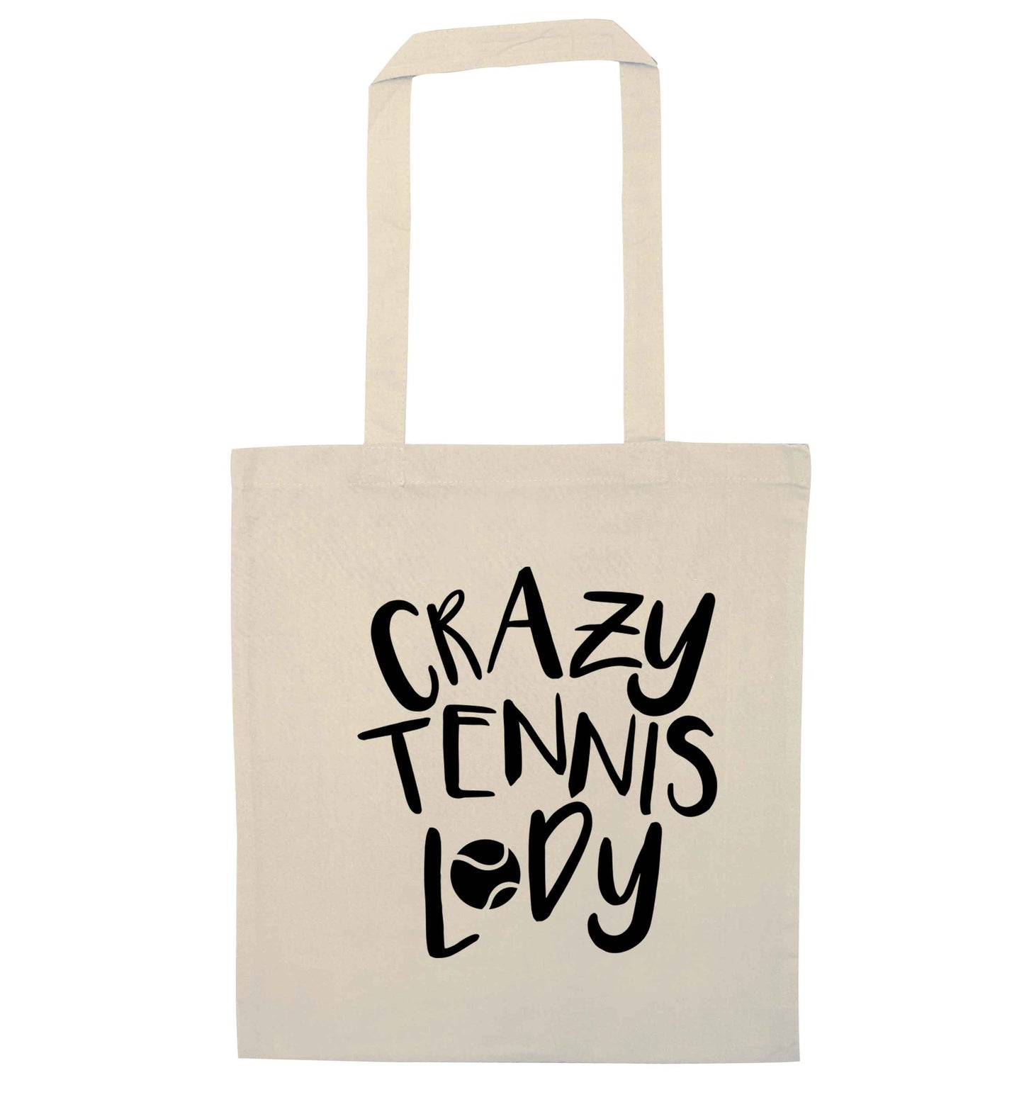 Crazy tennis lady natural tote bag