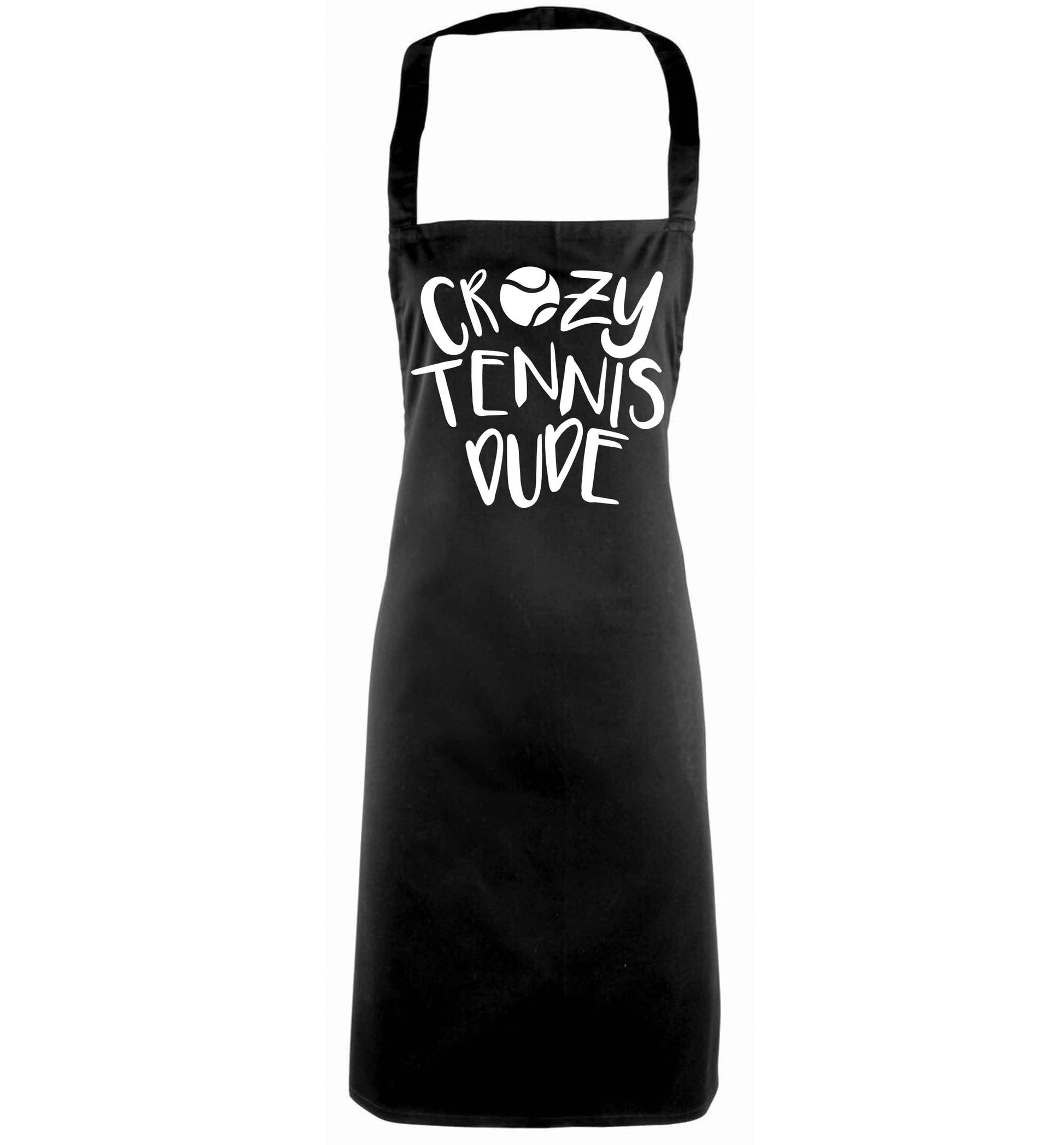 Crazy tennis dude black apron