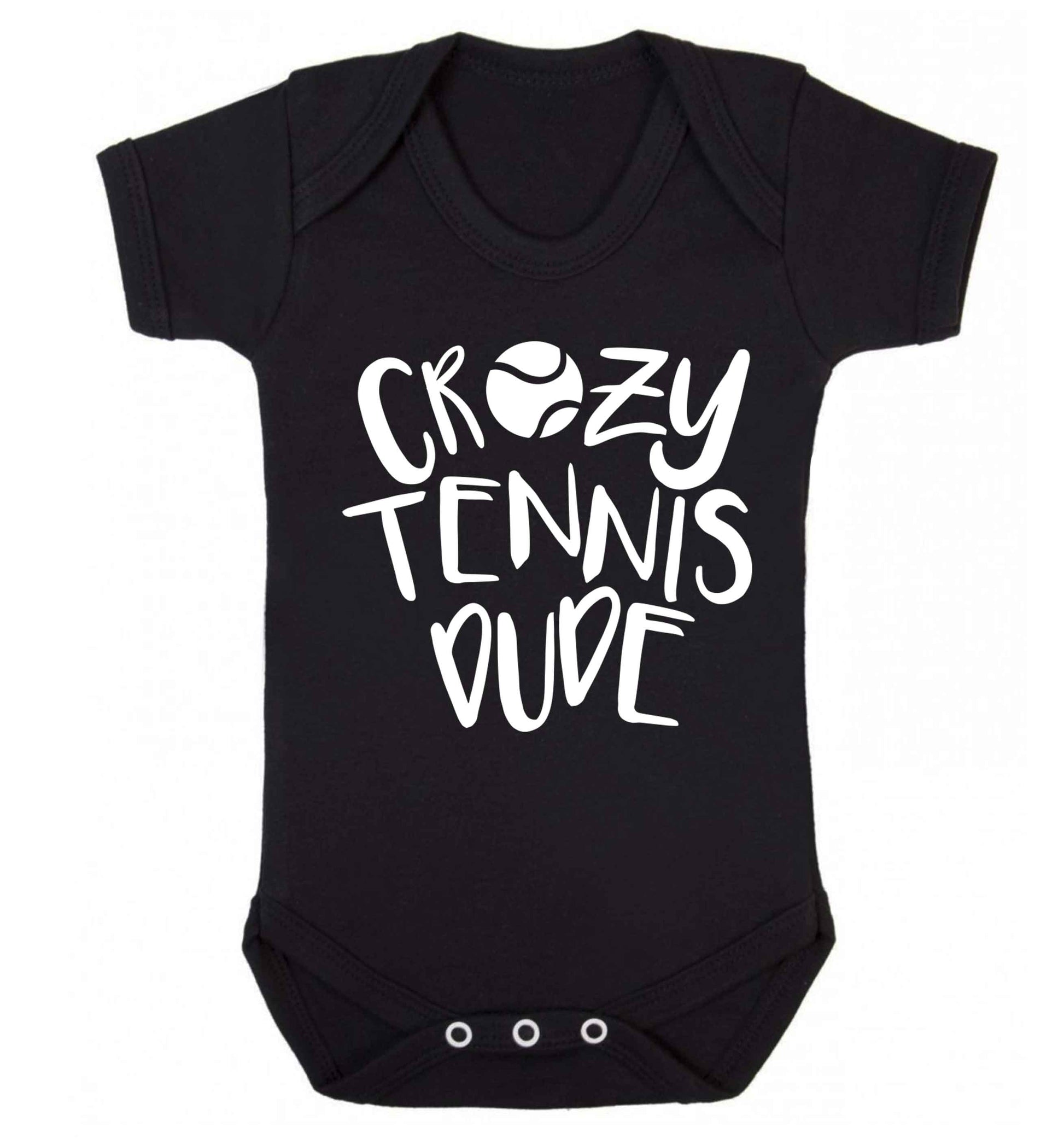 Crazy tennis dude Baby Vest black 18-24 months