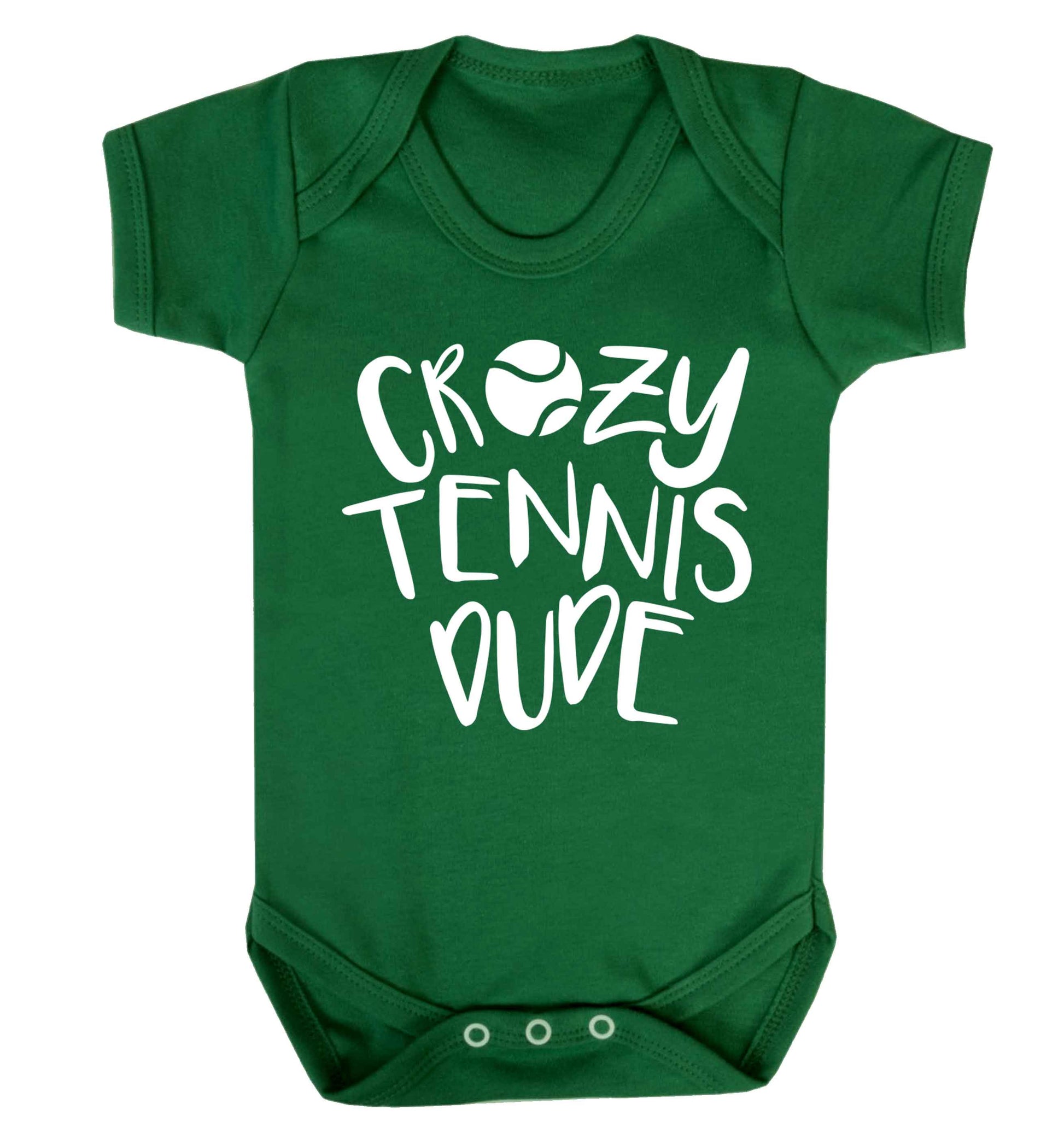 Crazy tennis dude Baby Vest green 18-24 months
