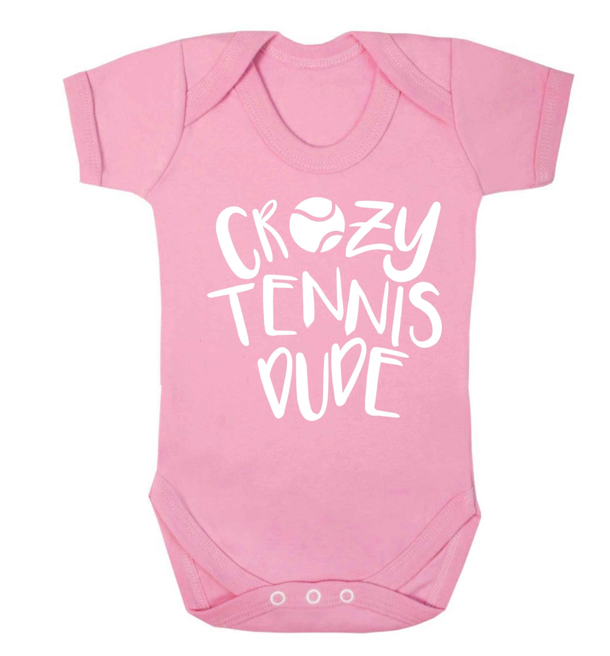 Crazy tennis dude Baby Vest pale pink 18-24 months