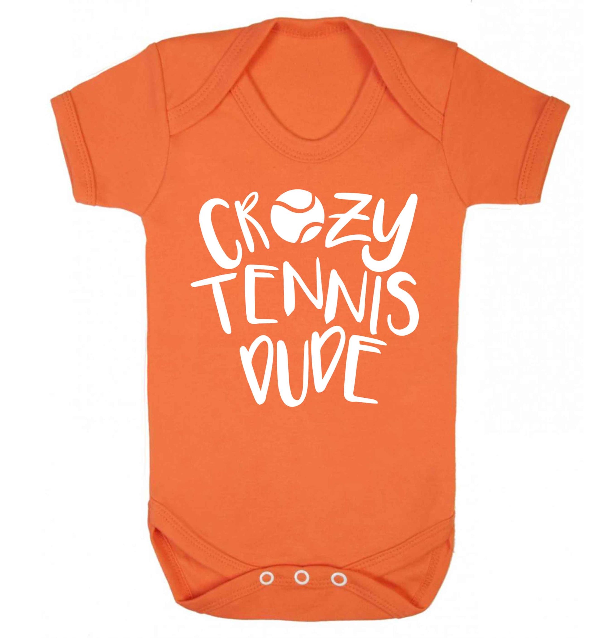 Crazy tennis dude Baby Vest orange 18-24 months