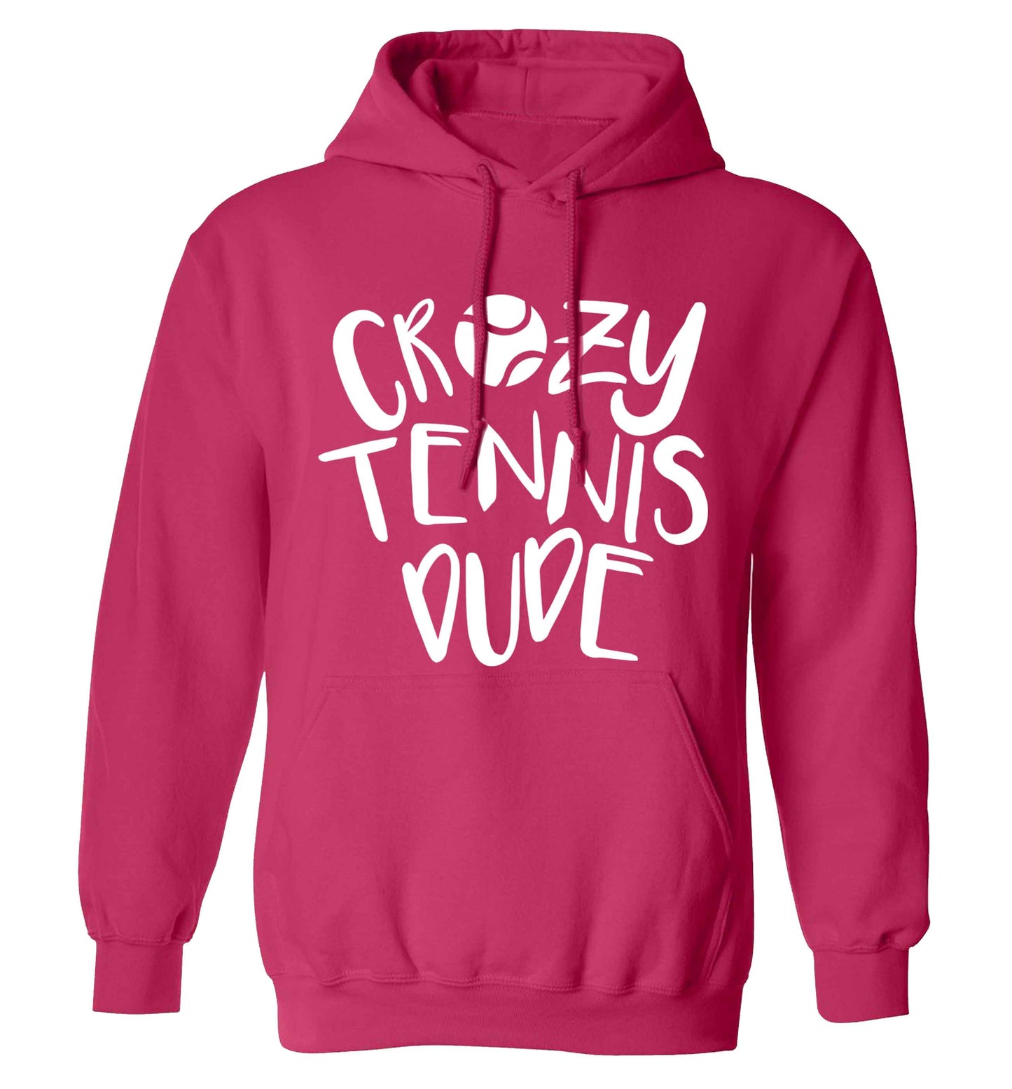 Crazy tennis dude adults unisex pink hoodie 2XL