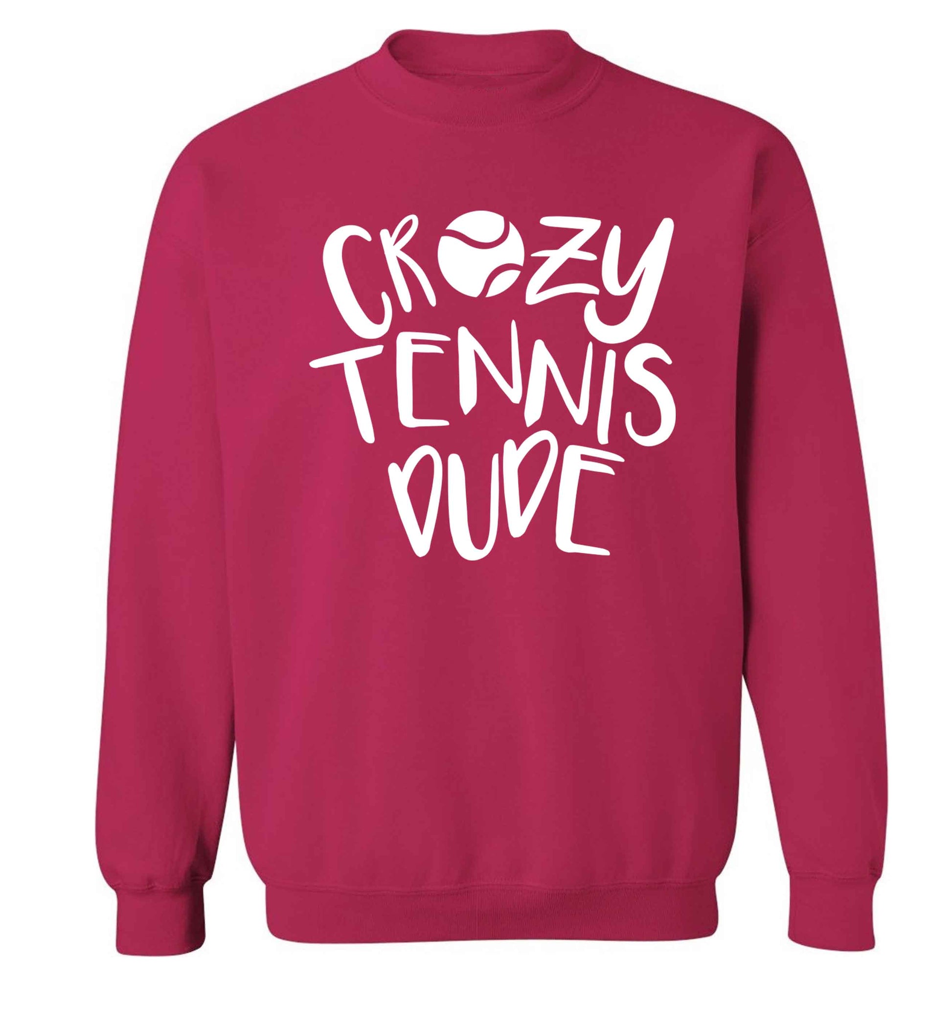 Crazy tennis dude Adult's unisex pink Sweater 2XL