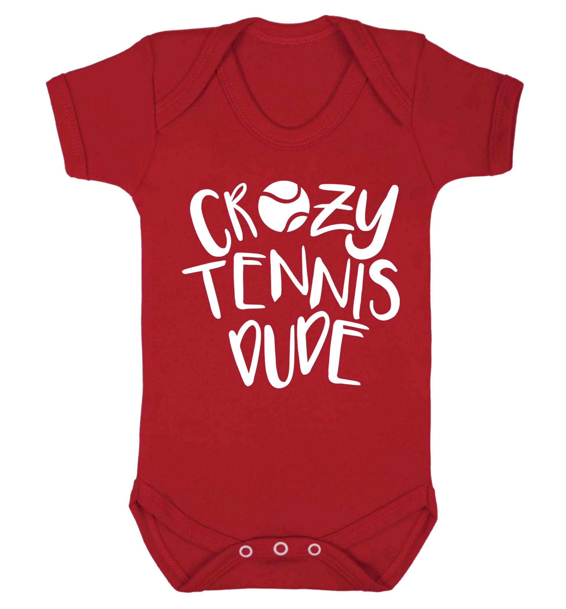 Crazy tennis dude Baby Vest red 18-24 months