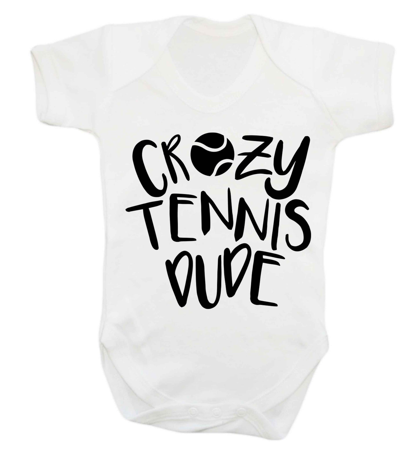 Crazy tennis dude Baby Vest white 18-24 months