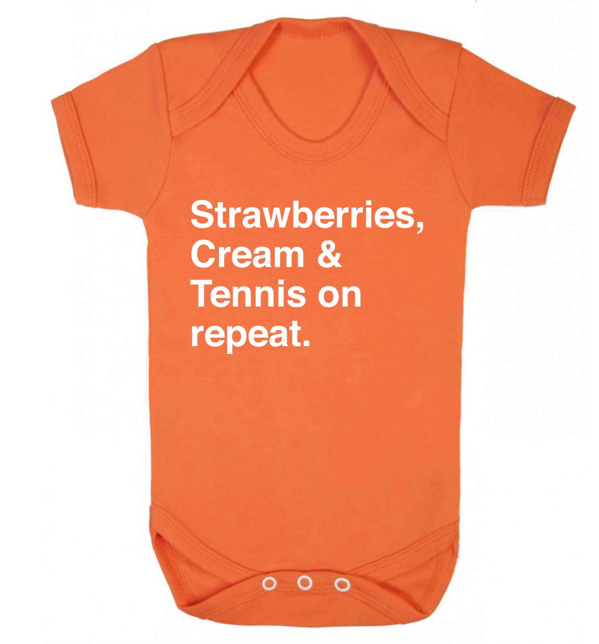 Strawberries, cream and tennis on repeat Baby Vest orange 18-24 months
