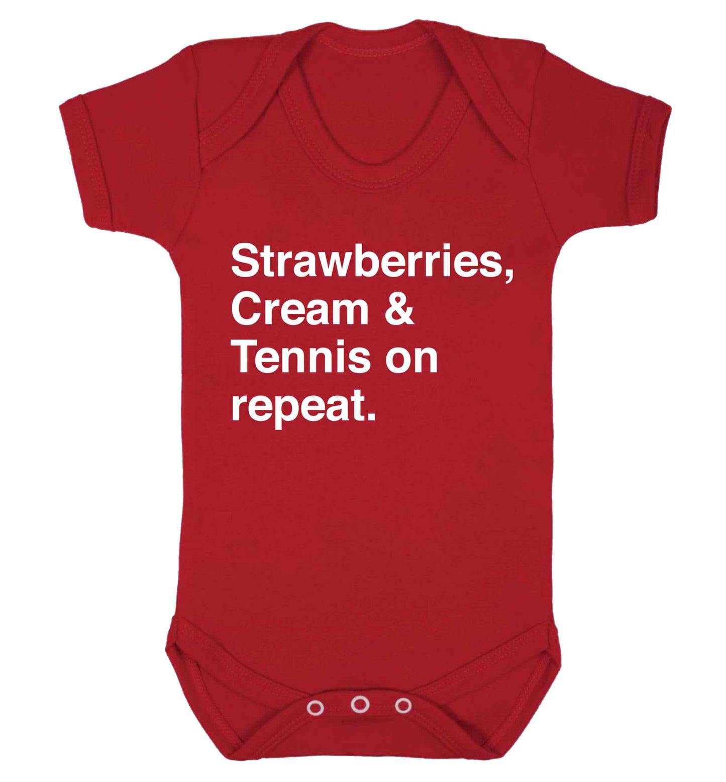 Strawberries, cream and tennis on repeat Baby Vest red 18-24 months