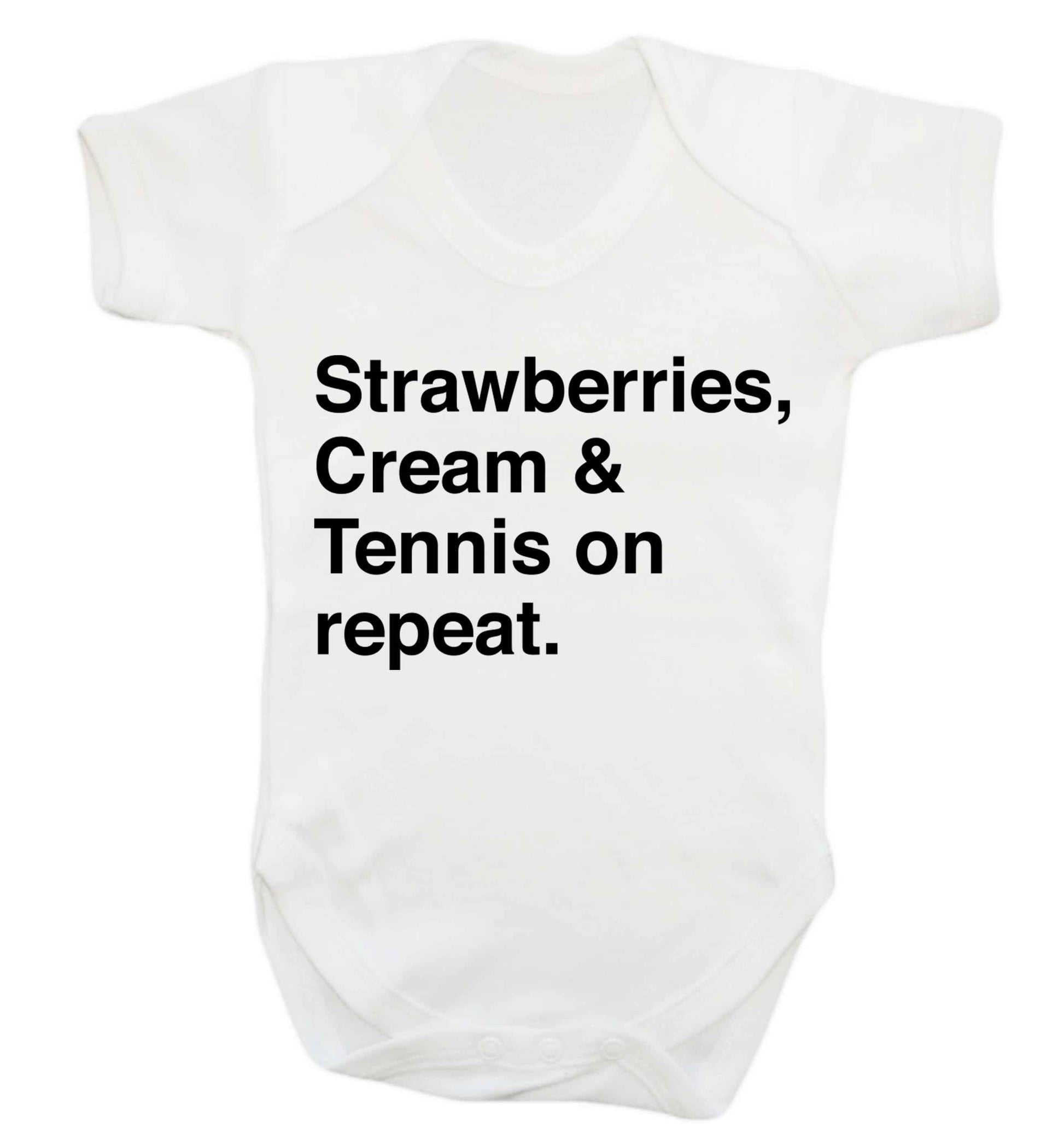 Strawberries, cream and tennis on repeat Baby Vest white 18-24 months