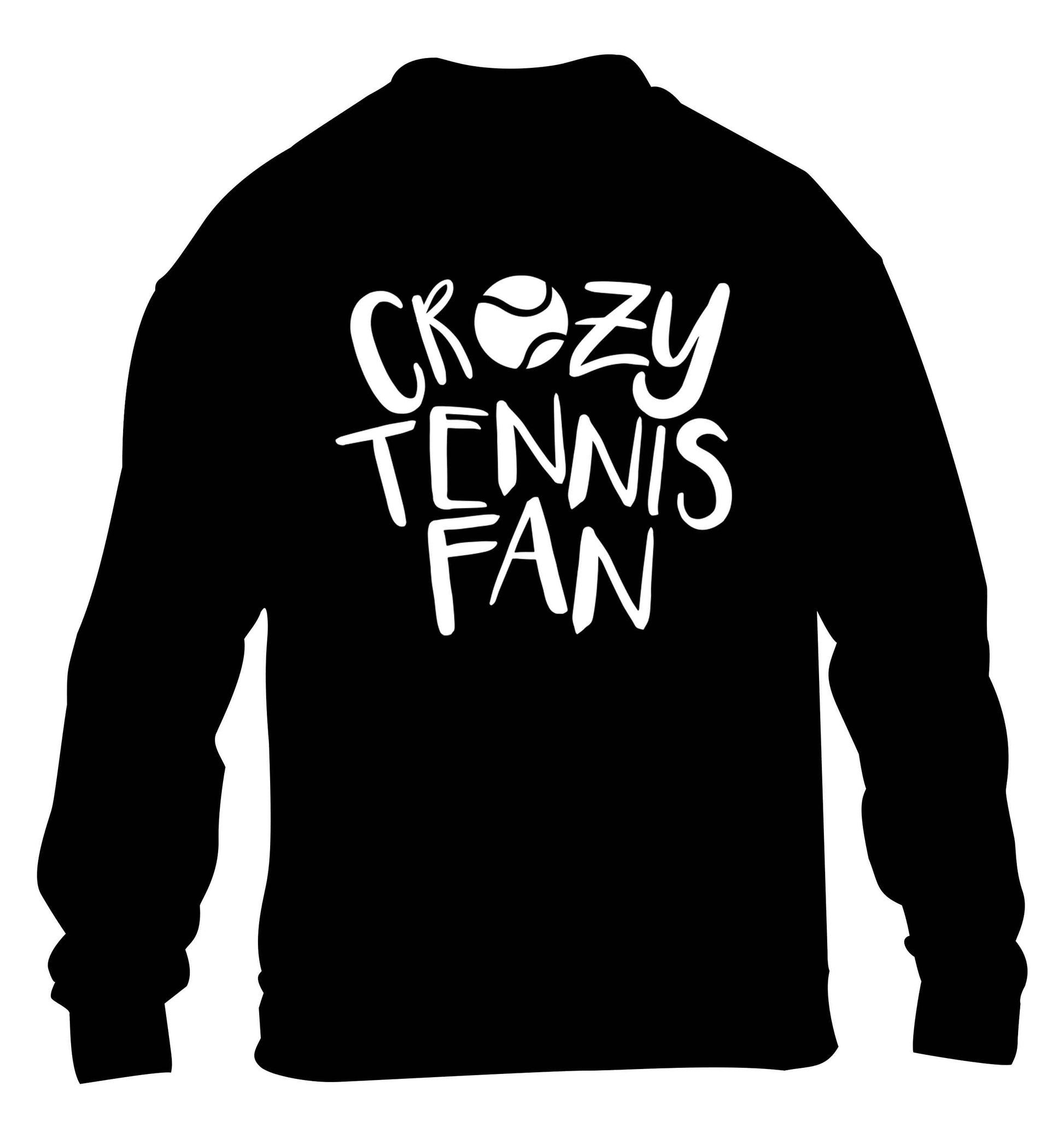 Crazy tennis fan children's black sweater 12-13 Years