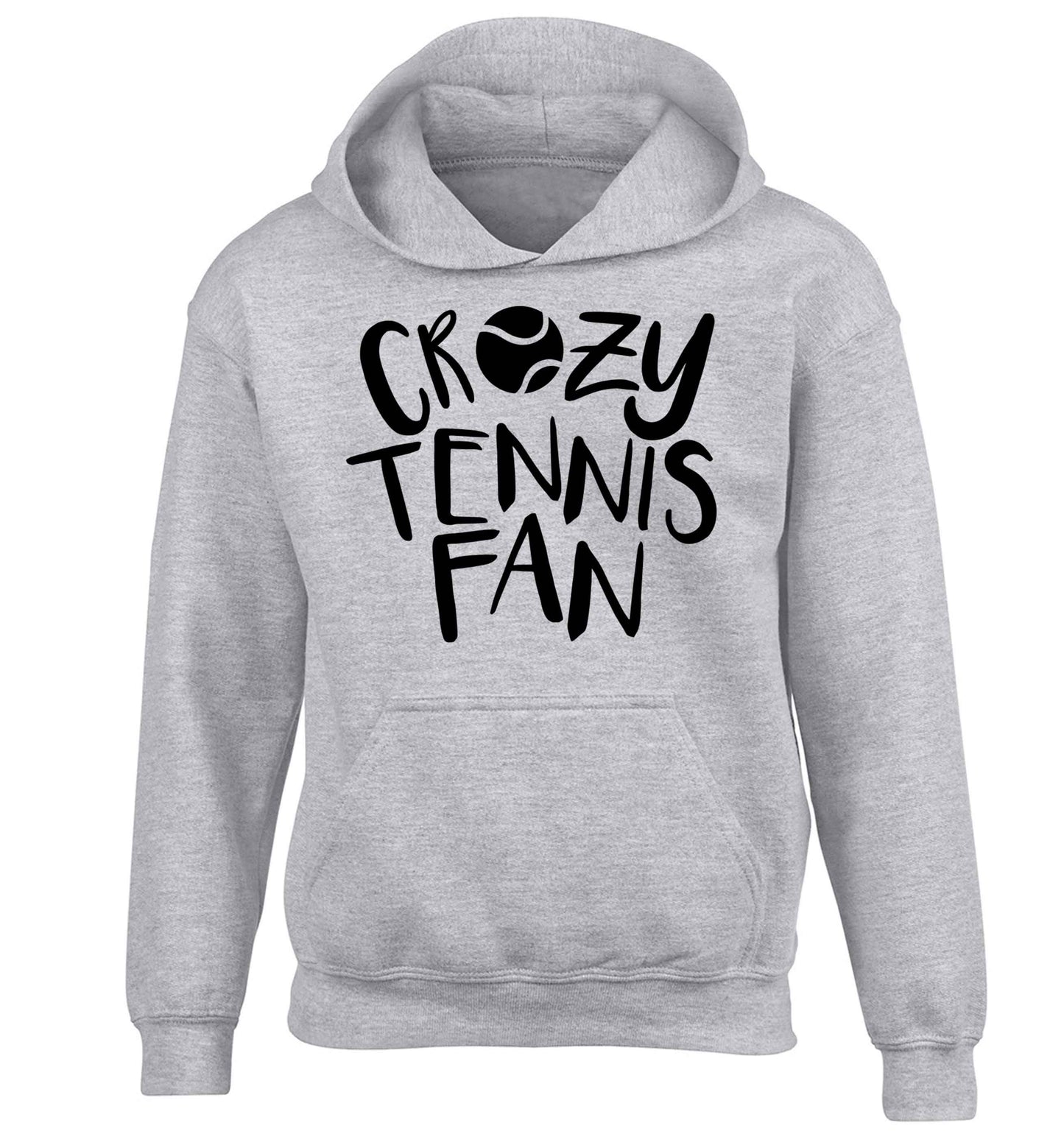 Crazy tennis fan children's grey hoodie 12-13 Years