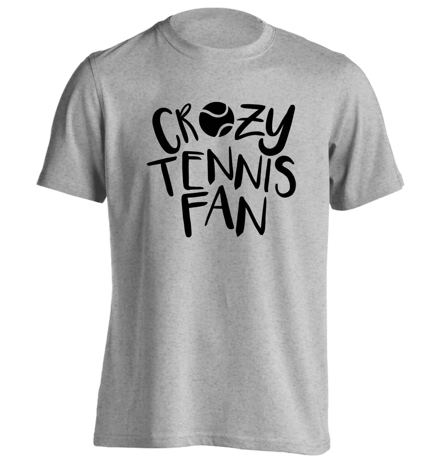 Crazy tennis fan adults unisex grey Tshirt 2XL