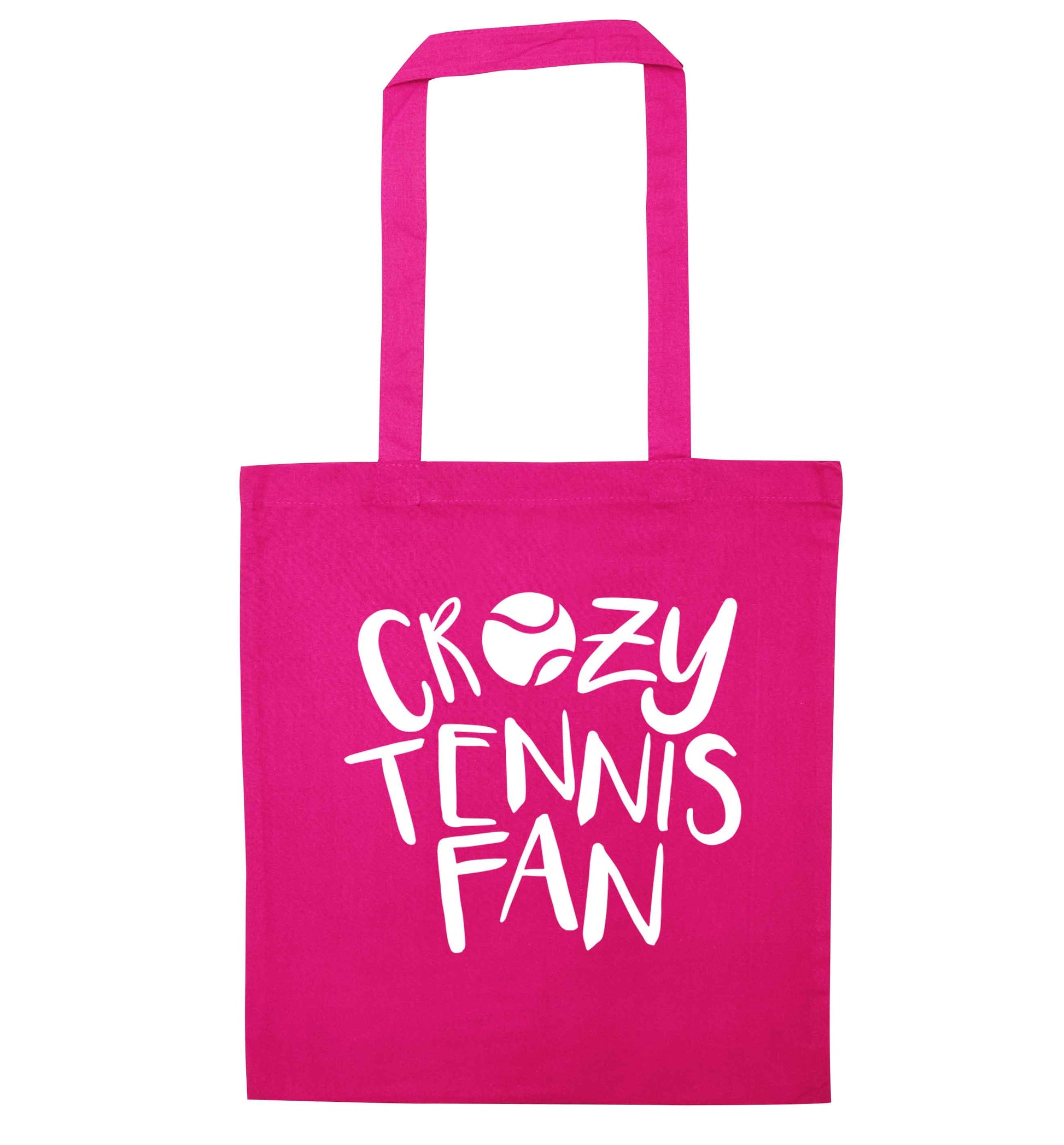 Crazy tennis fan pink tote bag