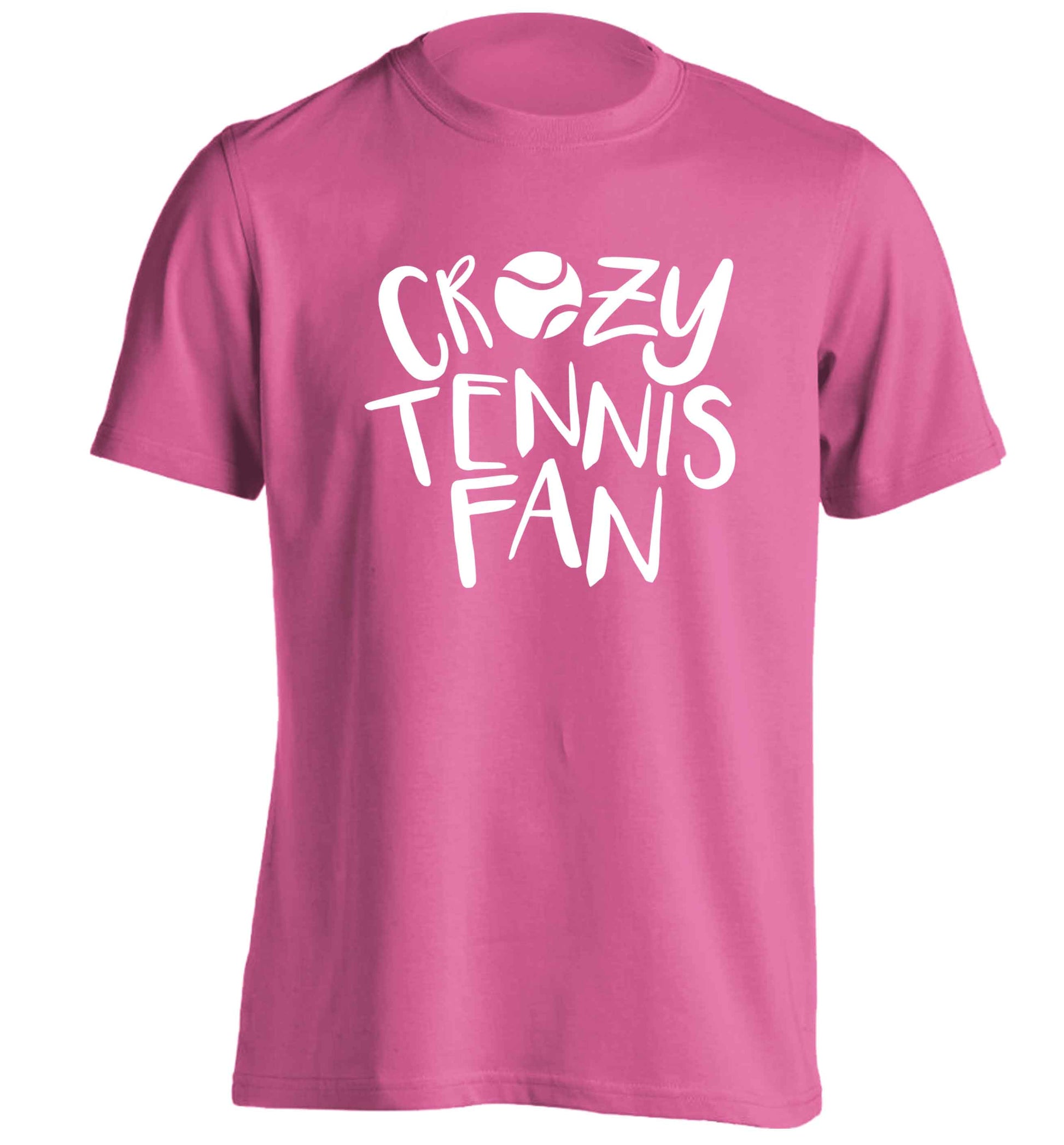 Crazy tennis fan adults unisex pink Tshirt 2XL
