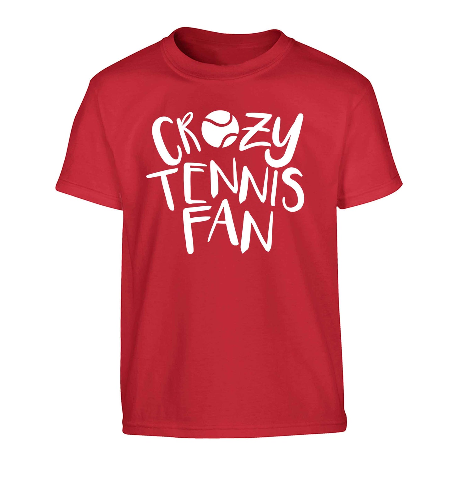 Crazy tennis fan Children's red Tshirt 12-13 Years
